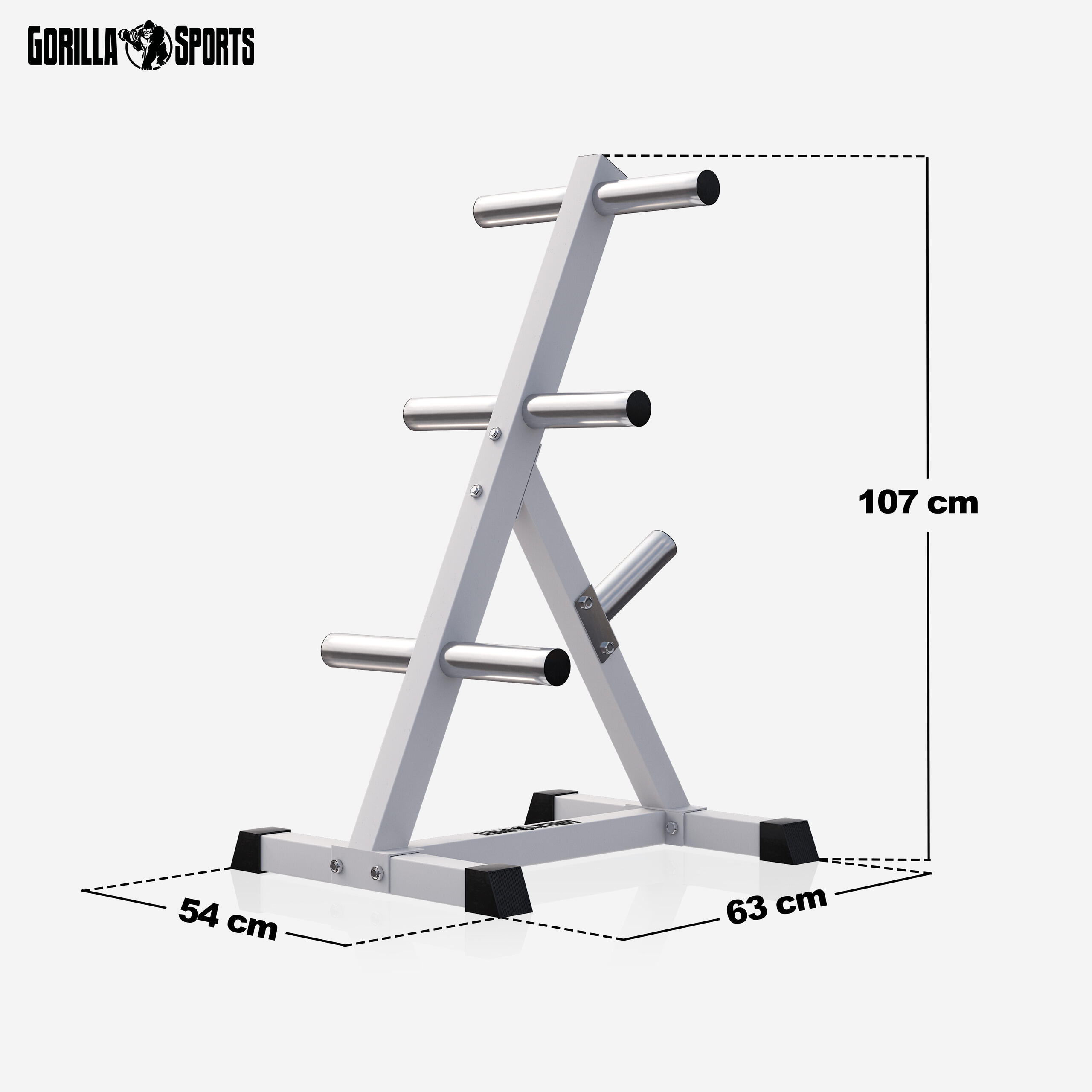 RACK DE RANGEMENT 4 NIVEAUX BLANC POUR DISQUES OLYMPIQUES 50/51M | MUSCULATION 2/7