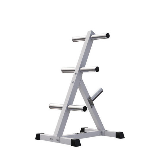 RACK DE RANGEMENT 4 NIVEAUX BLANC POUR DISQUES OLYMPIQUES 50/51M | MUSCULATION