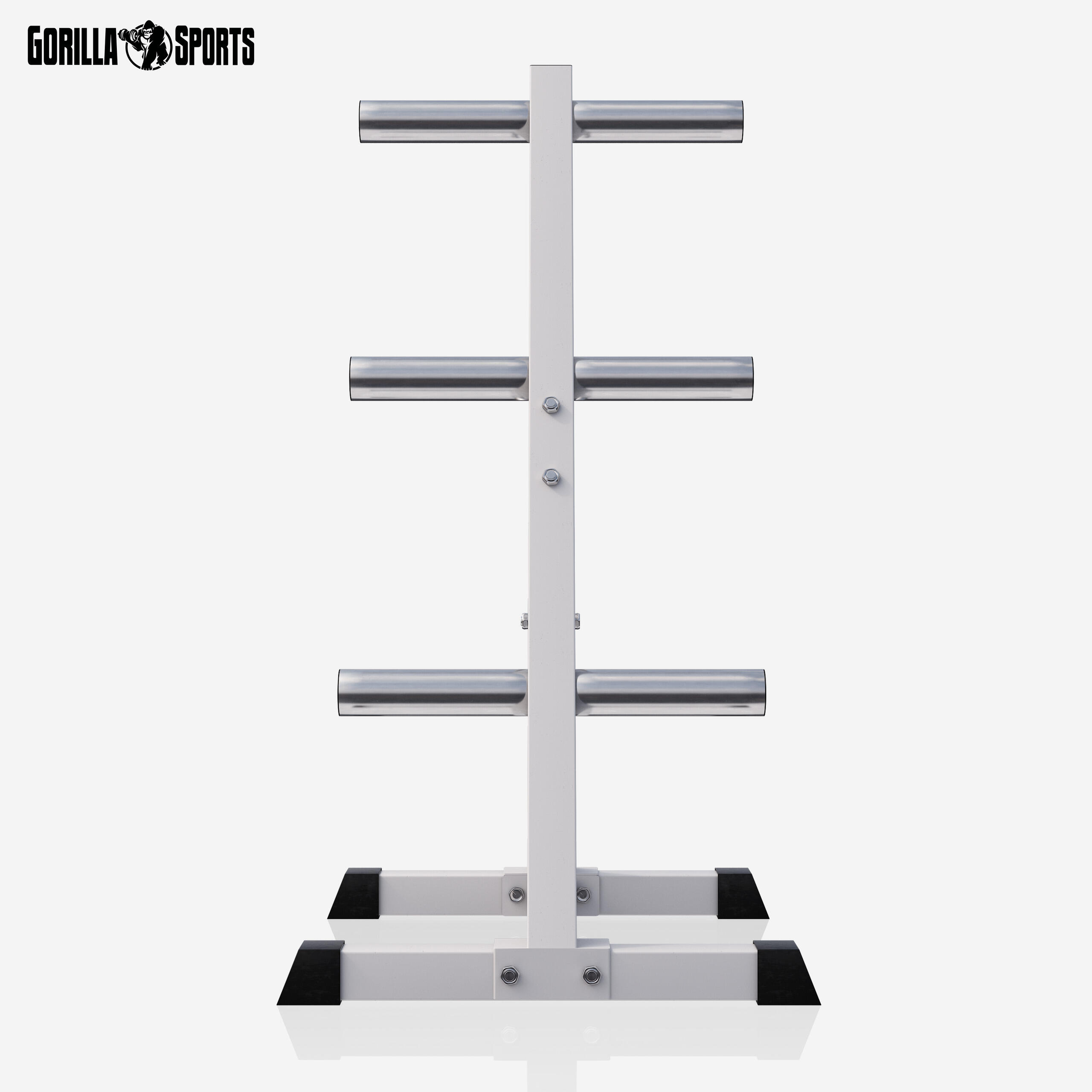 RACK DE RANGEMENT 4 NIVEAUX BLANC POUR DISQUES OLYMPIQUES 50/51M | MUSCULATION 6/7