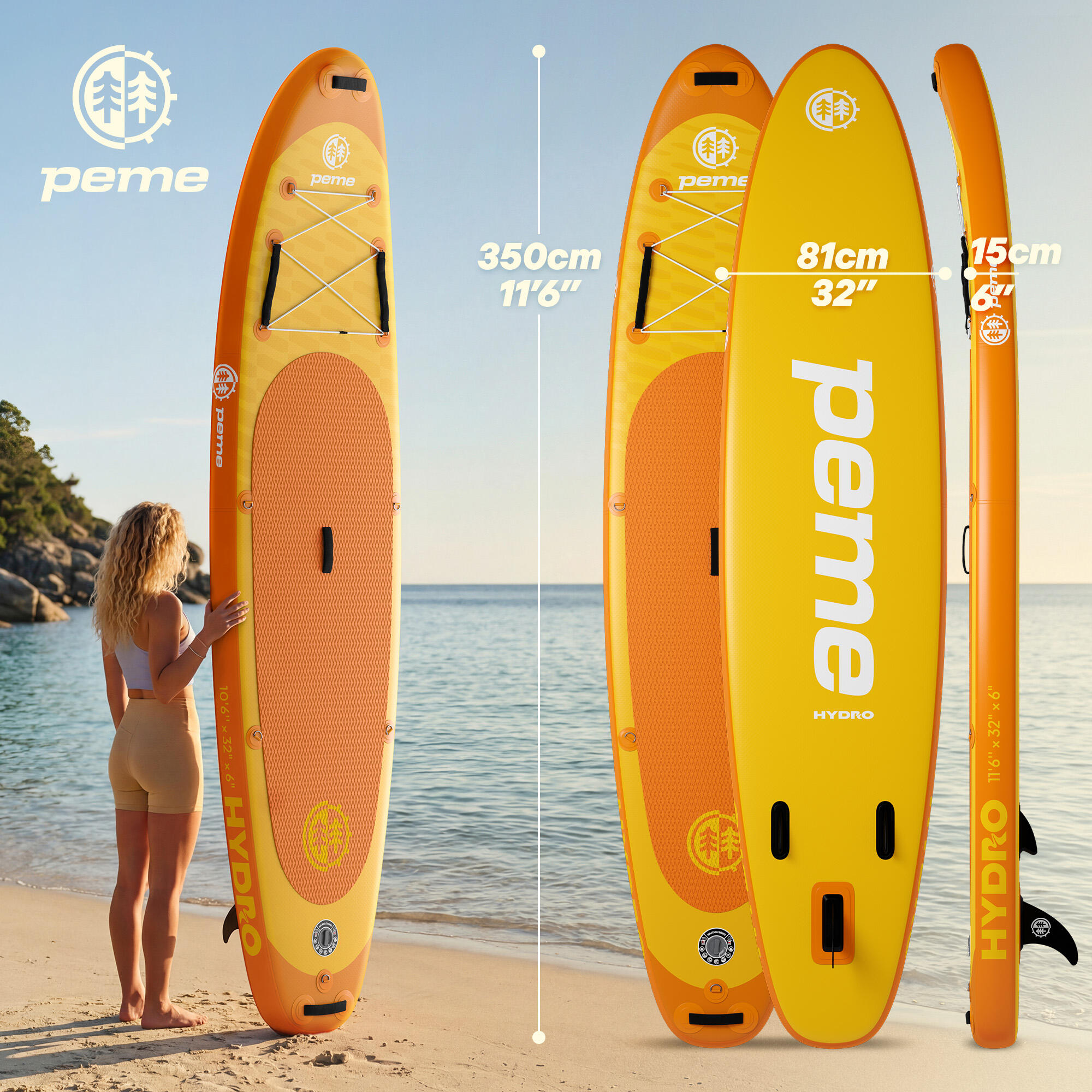 Pack Stand up paddle gonflable 10'6 320x81x15 cm - touring, stable, 2 personnes 2/7