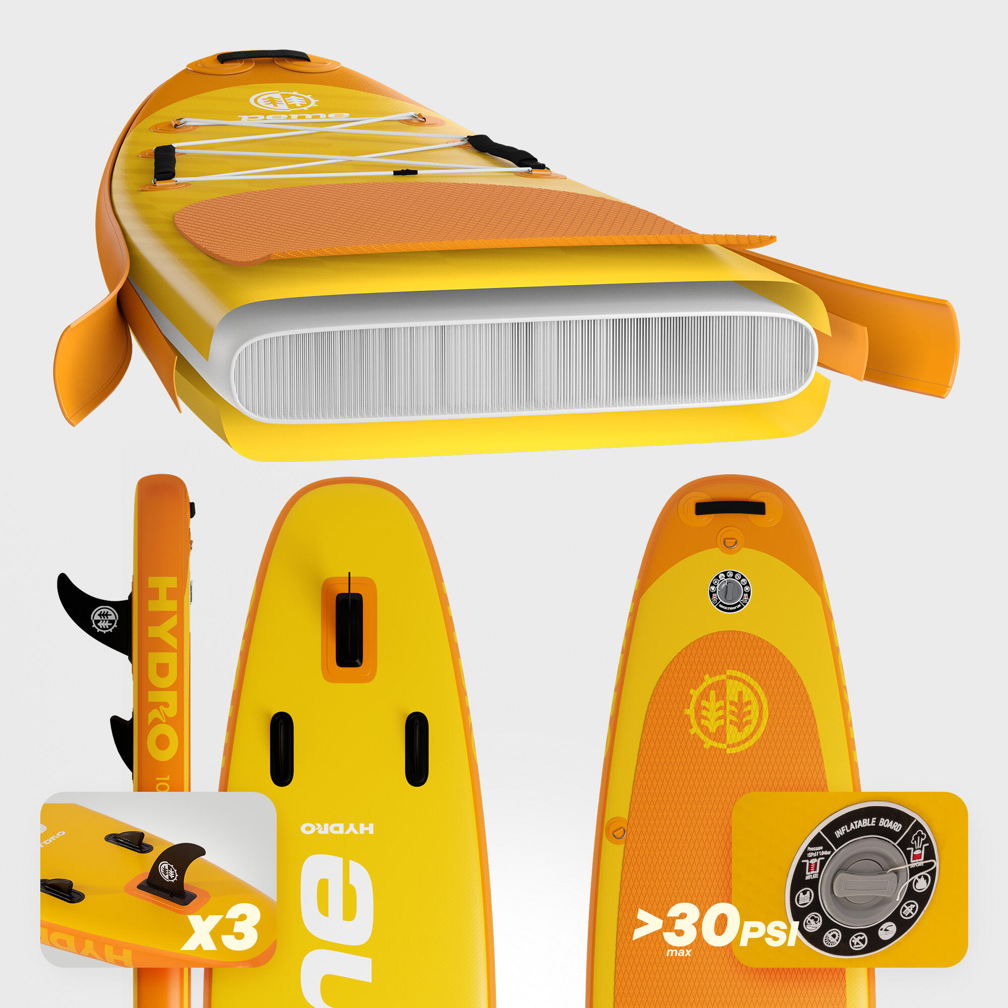 Pack Stand up paddle gonflable 10'6 320x81x15 cm - touring, stable, 2 personnes 6/7