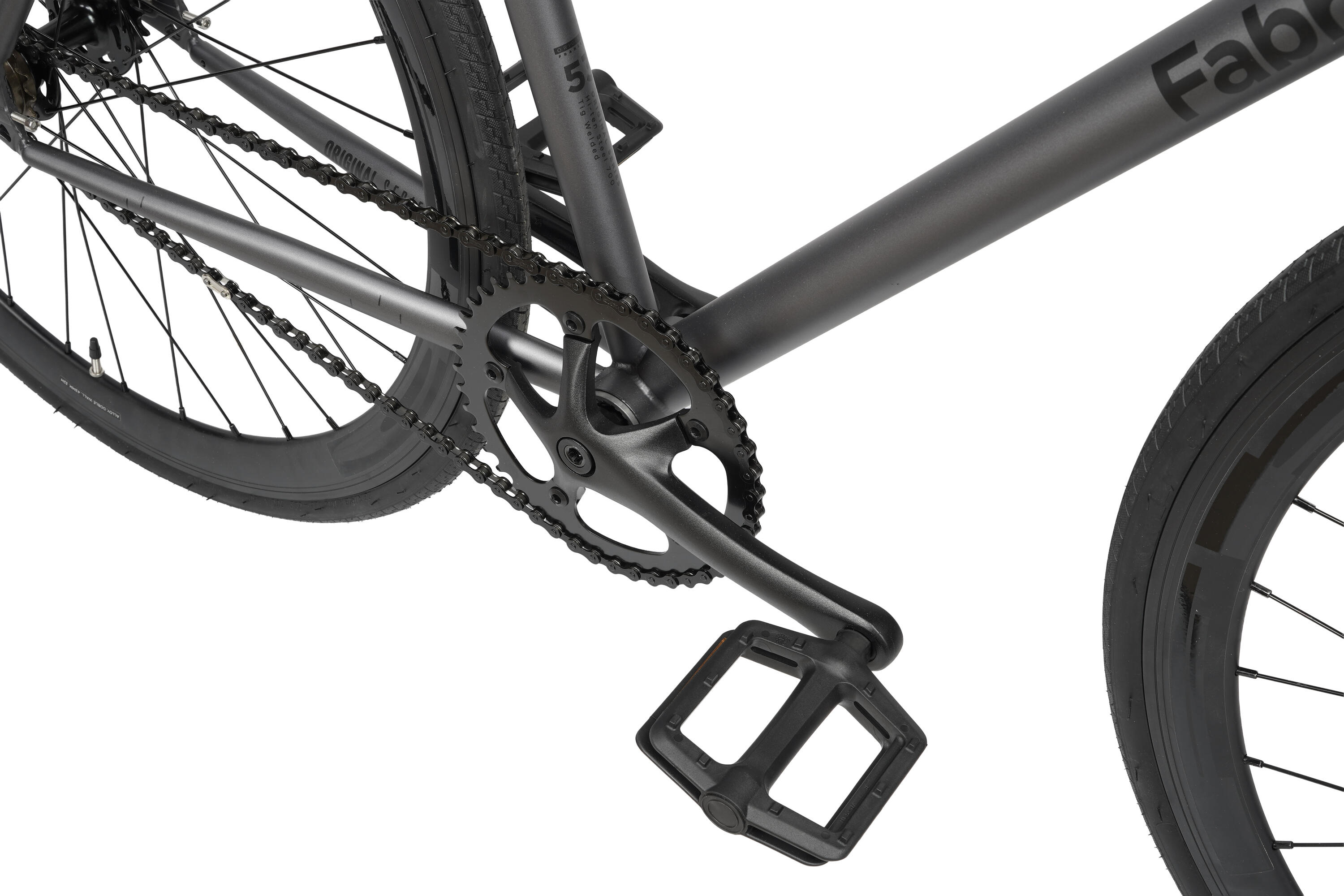 Vélo Fixie Original Hi-Ten Acier 28" - Graphite 5/7