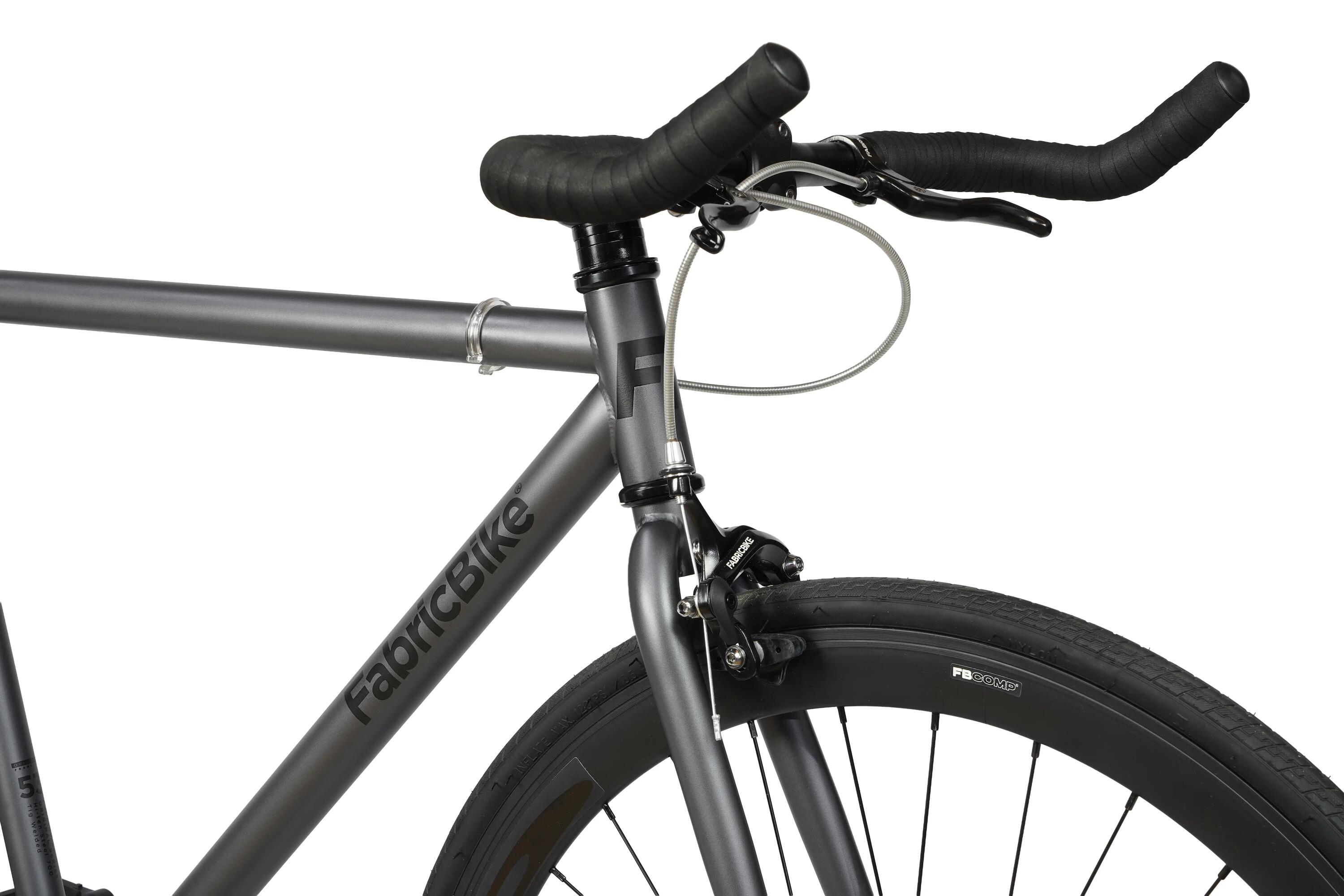 Fixie-Fahrrad Original Hi-Ten Stahlrahmen 28" - Graphite 3/7