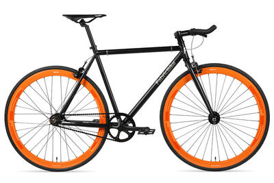 Fixiefiets original hi-ten stalen frame 28" – black & orange