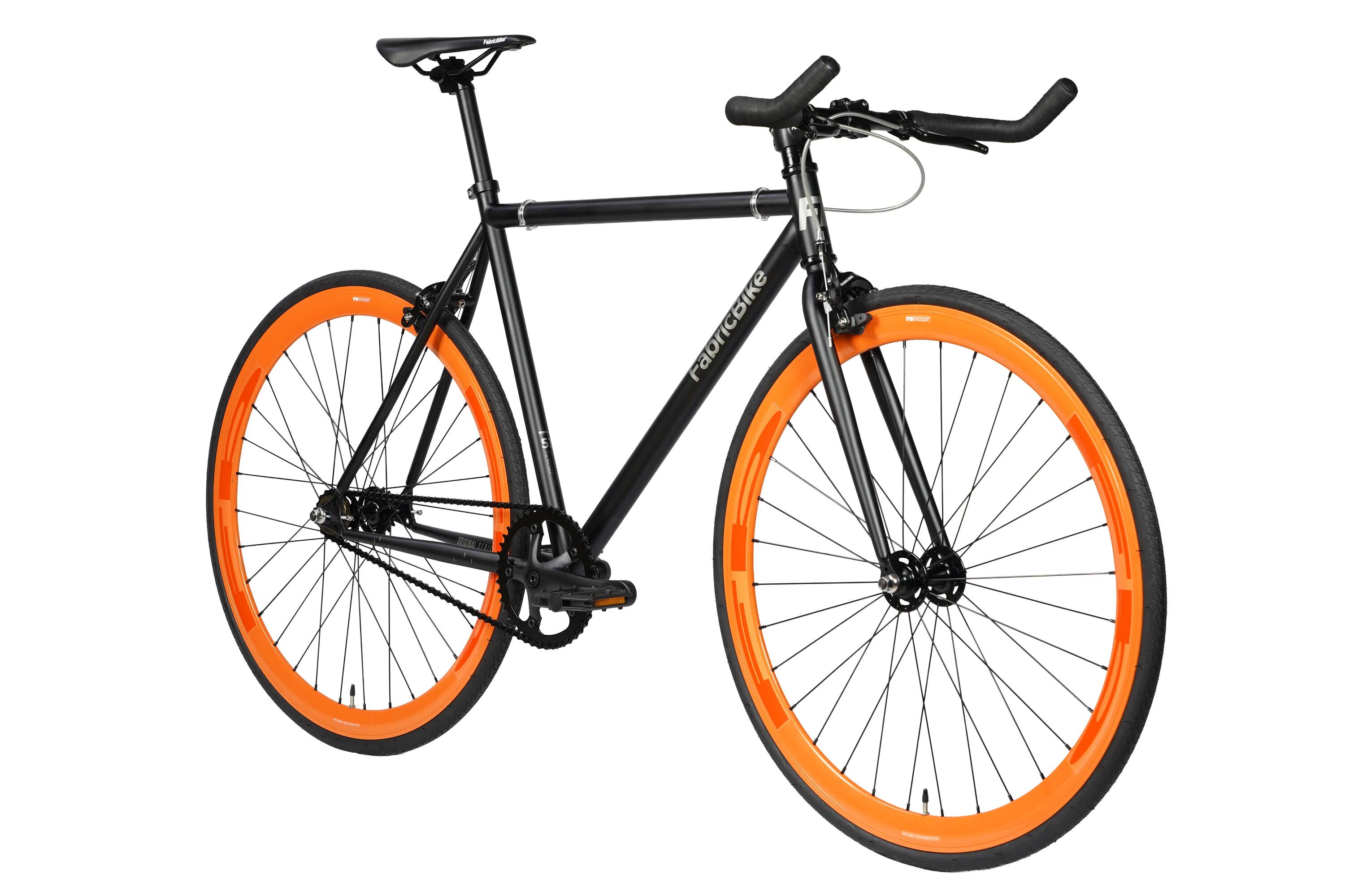 Fixie-Fahrrad Original Hi-Ten Stahlrahmen 28" - Black & Orange 2/7