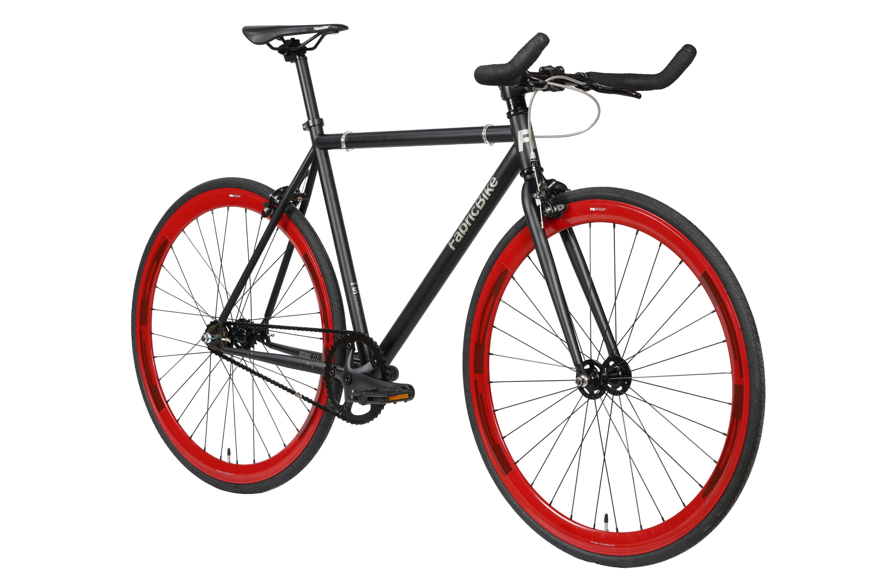 Vélo Fixie Original Hi-Ten Acier 28" - Black & Red 2/7