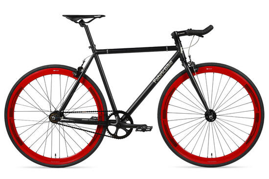 Vélo Fixie Original Hi-Ten Acier 28" - Black/Red