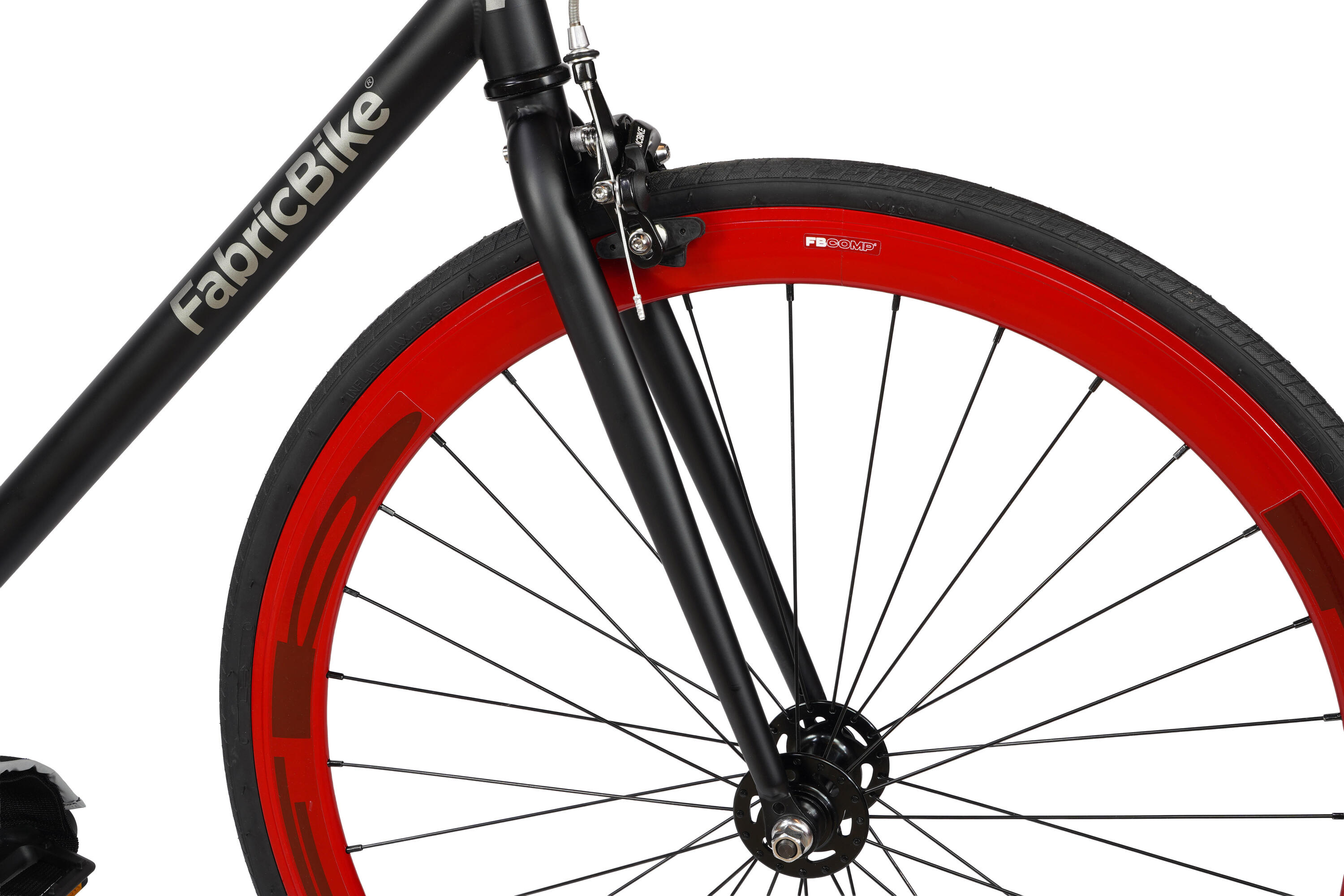 Vélo Fixie Original Hi-Ten Acier 28" - Black & Red 4/7