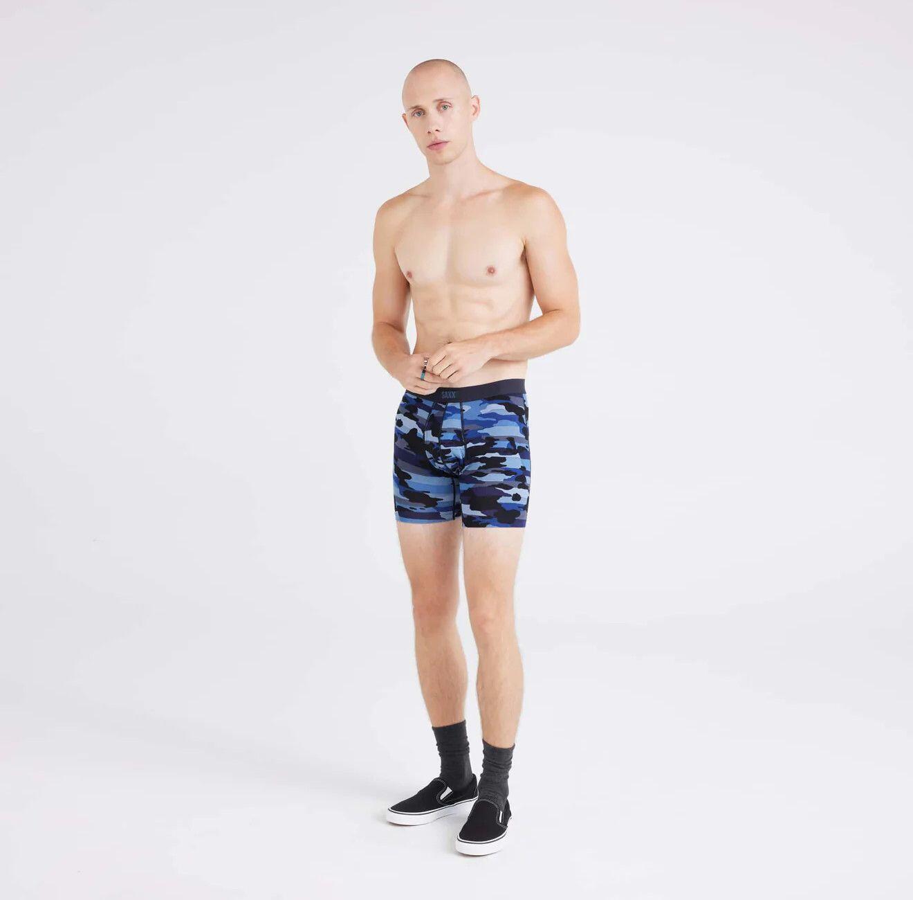 Boxer Saxx Vibe Xtra Camo Bleu Homme 2/4