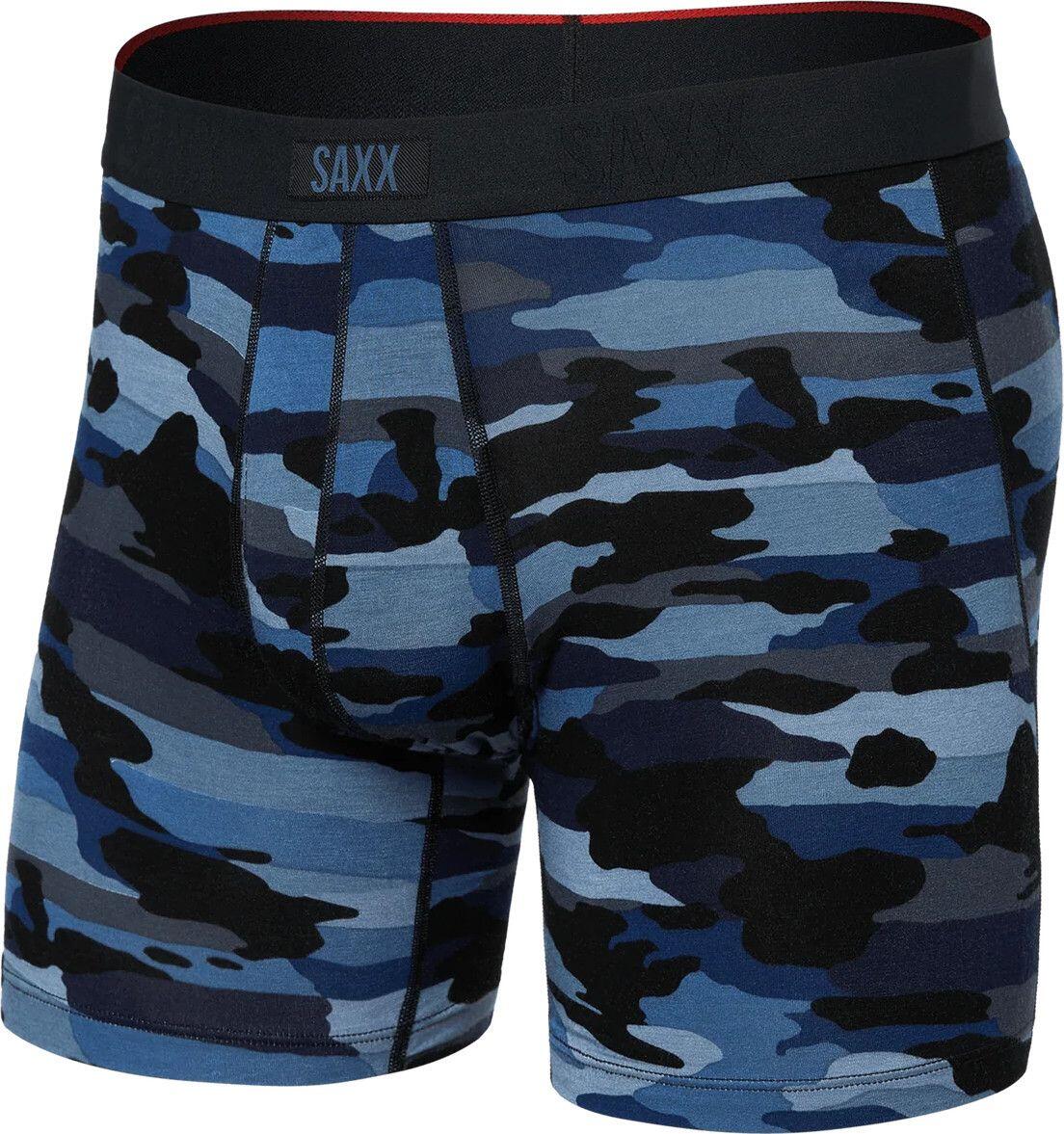 Boxer Saxx Vibe Xtra Camo Bleu Homme 1/4