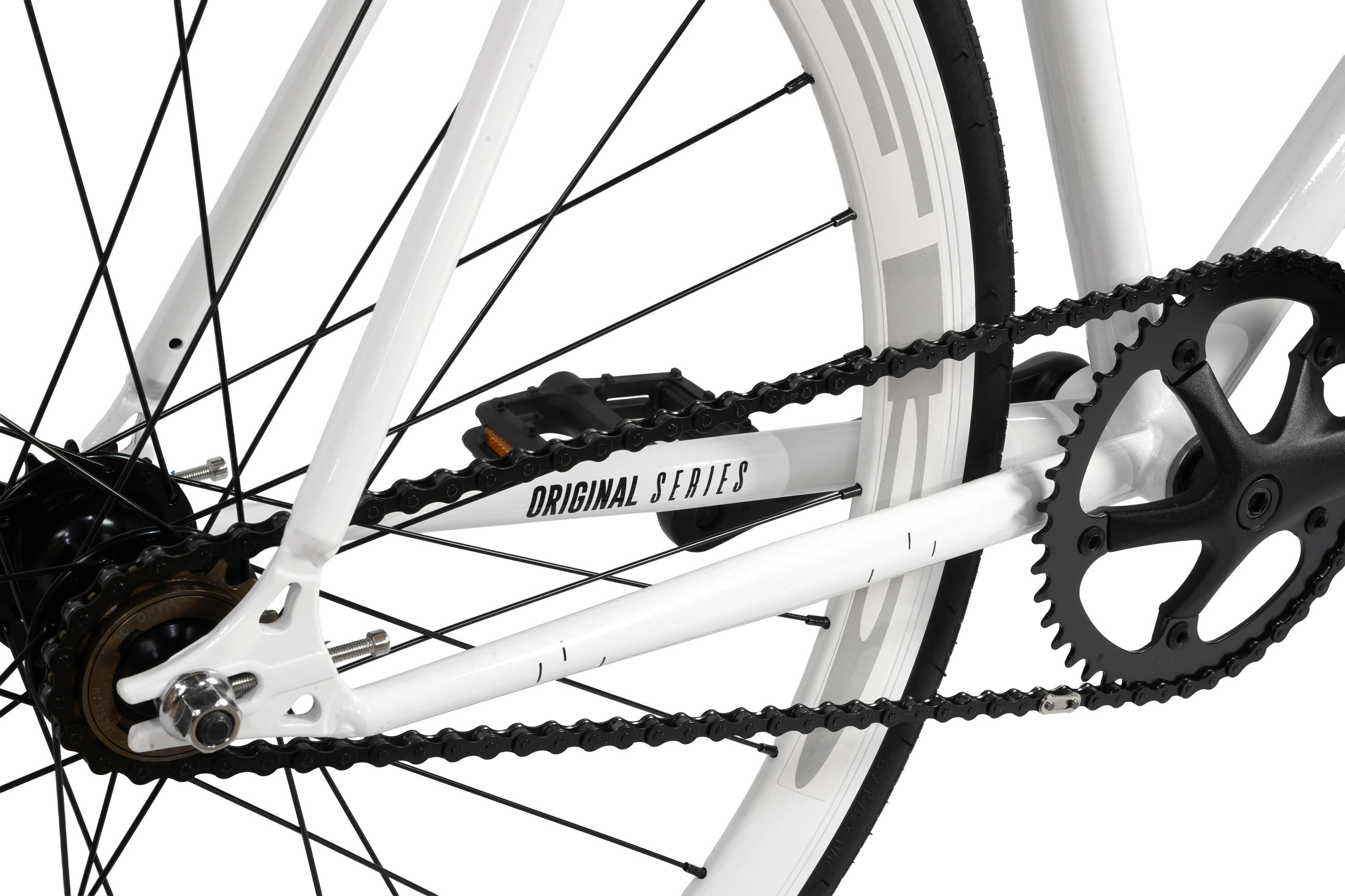 Vélo Fixie Original Hi-Ten Acier 28" -  Glossy White 7/7