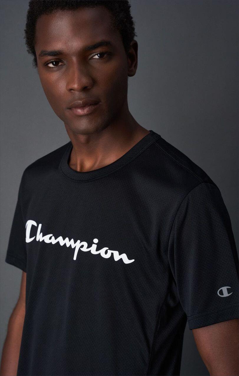 Champion Micro Mesh Short Sleeve Shirt Black 3/5