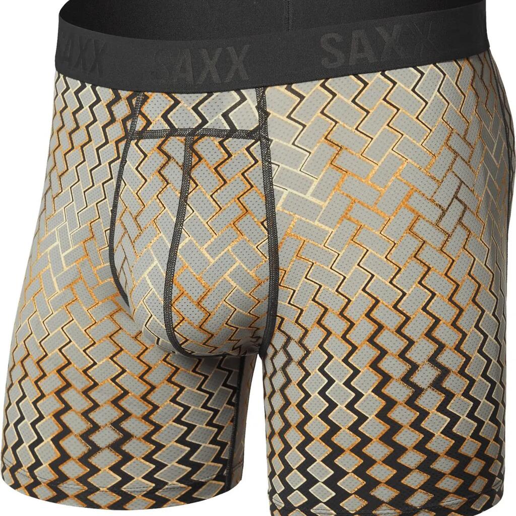 Saxx Smooth Flex Light Compression Boxer Briefs Gray/Yellow Men