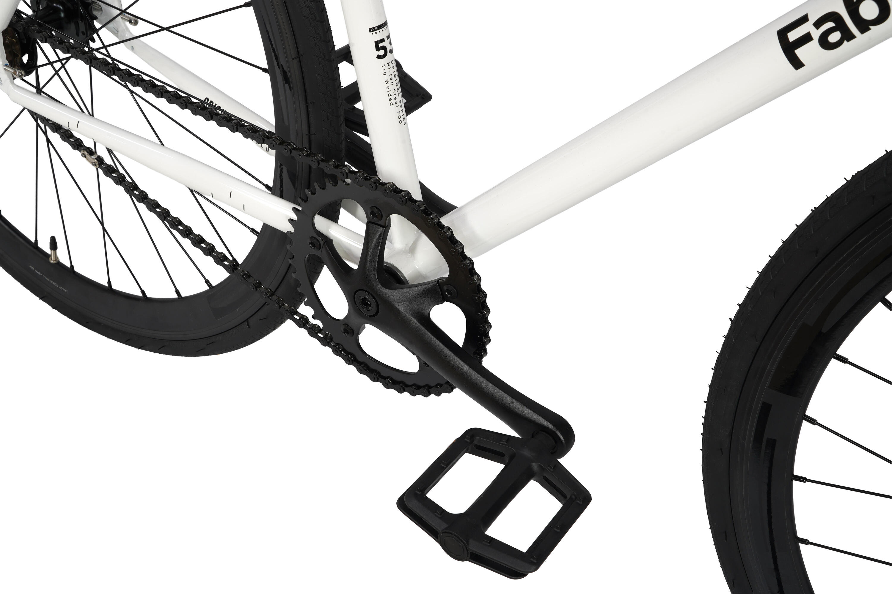 Vélo Fixie Original Hi-Ten Acier 28" - White & Black 5/7