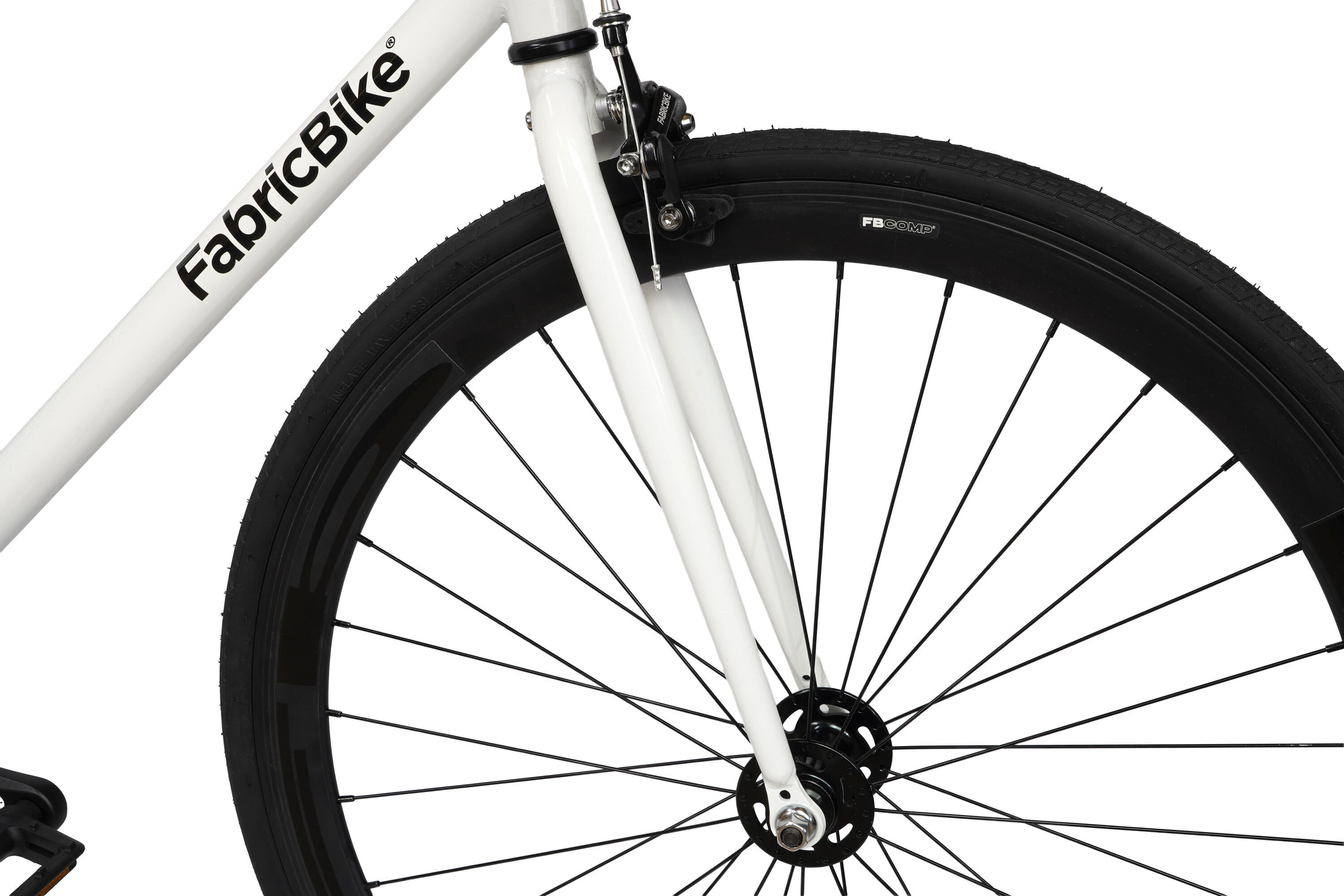 Vélo Fixie Original Hi-Ten Acier 28" - White & Black 4/7