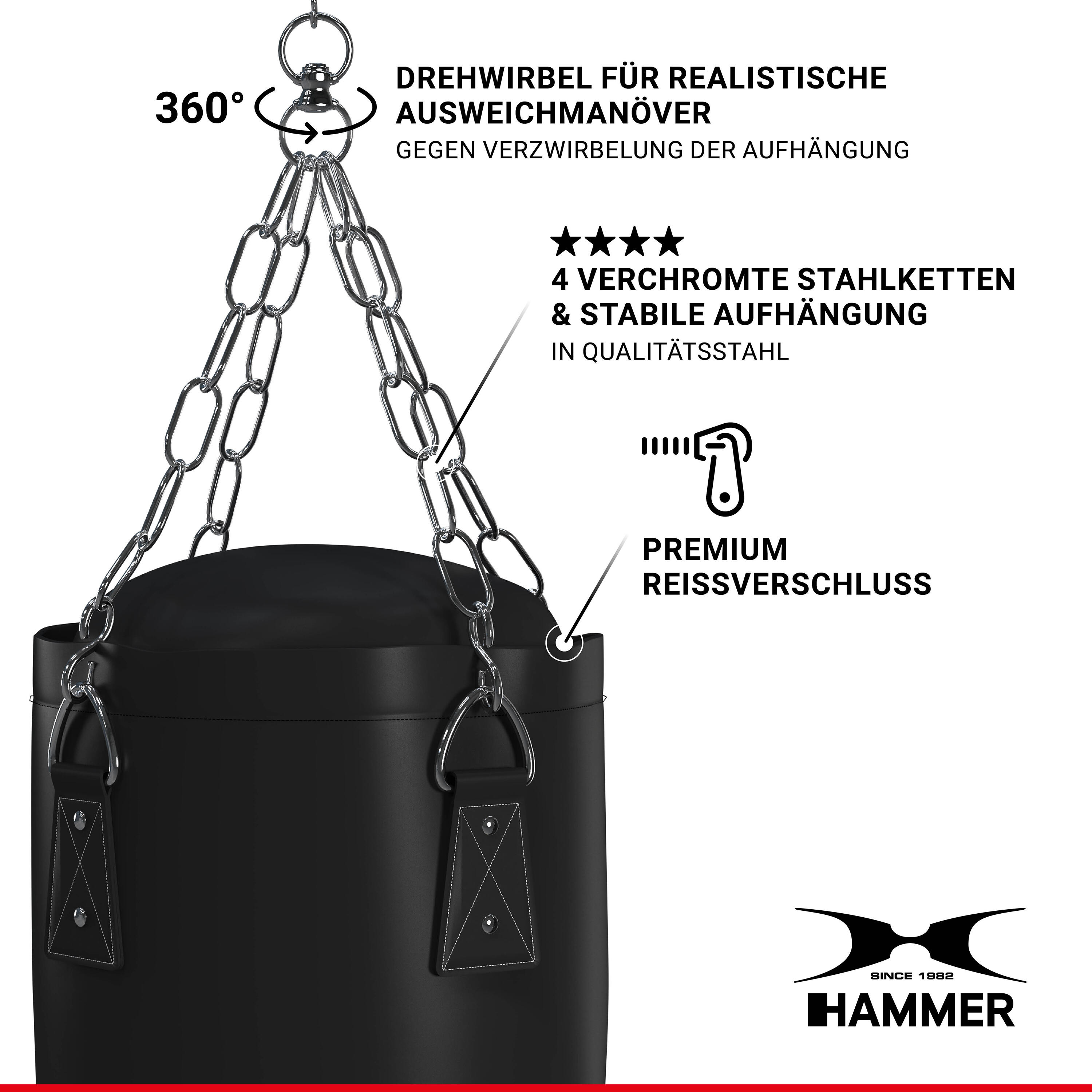 Saco de boxeo cuero sintético Hammer 5/7