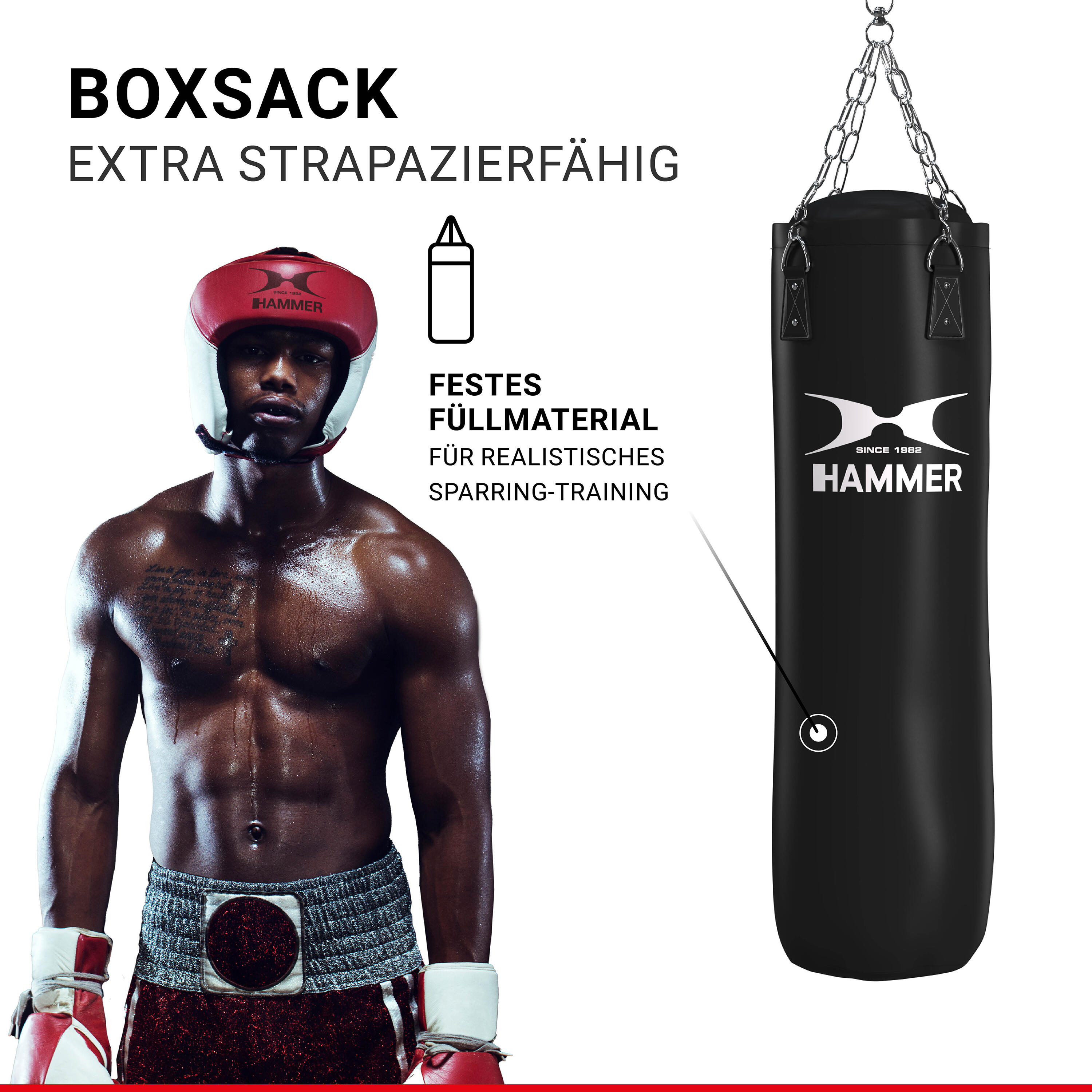 Saco de boxeo cuero sintético Hammer 4/7