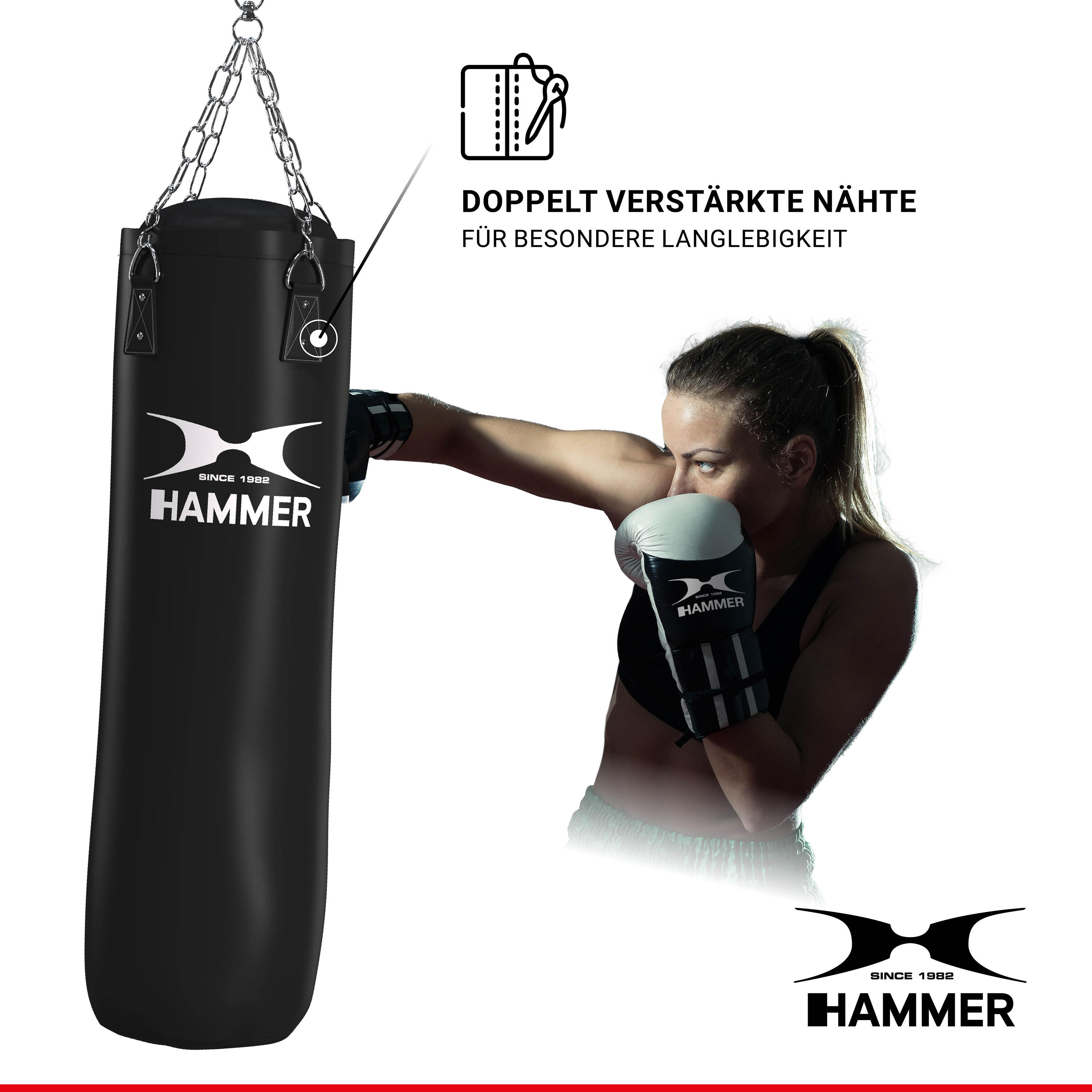 Saco de boxeo cuero sintético Hammer 6/7