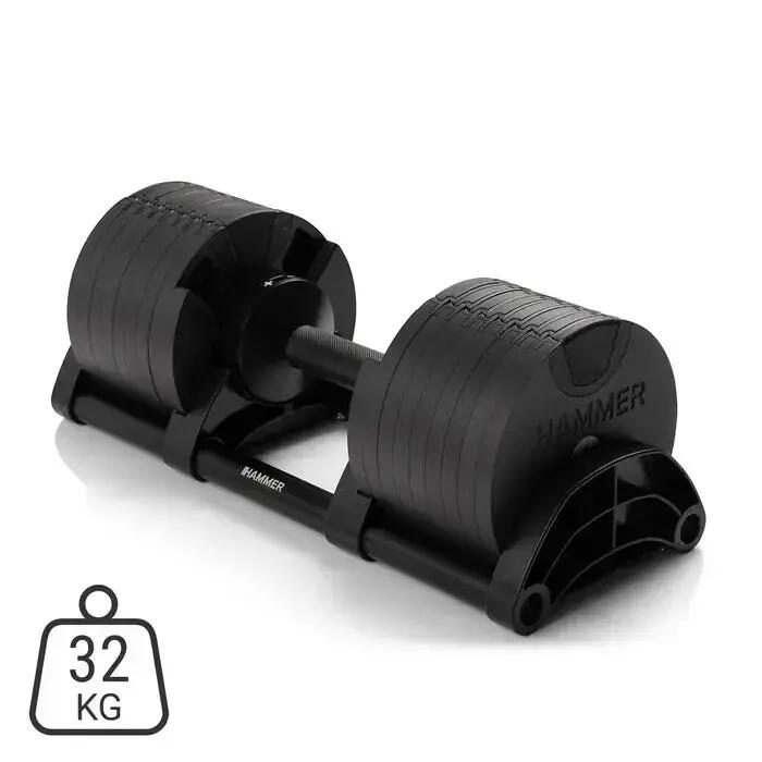 Set Gantere Reglabile cu Suport Hammer StrongLock - Gantere SmartLock set 64 kg