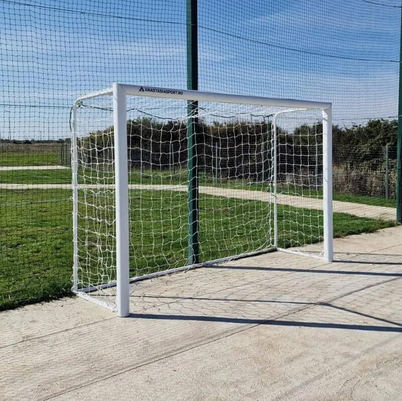 Poarta fotbal 3x2m mobila, aluminiu profil 120x100 mm, spate otel 7/15