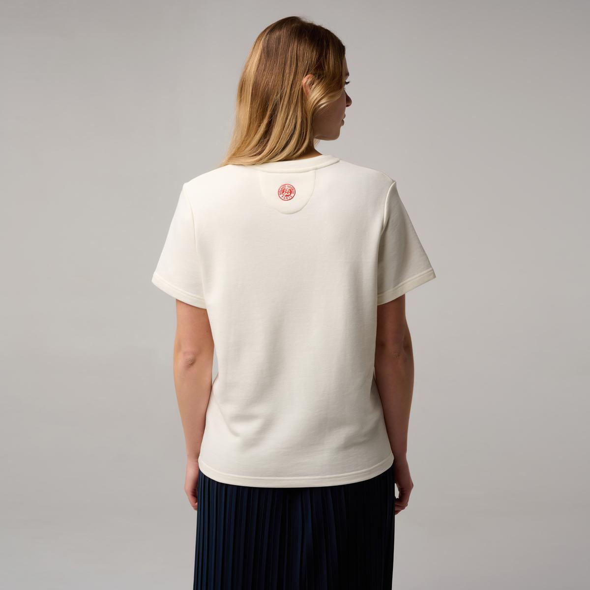 T-shirt Heritage col v femme Roland-Garros - Ecru 3/5
