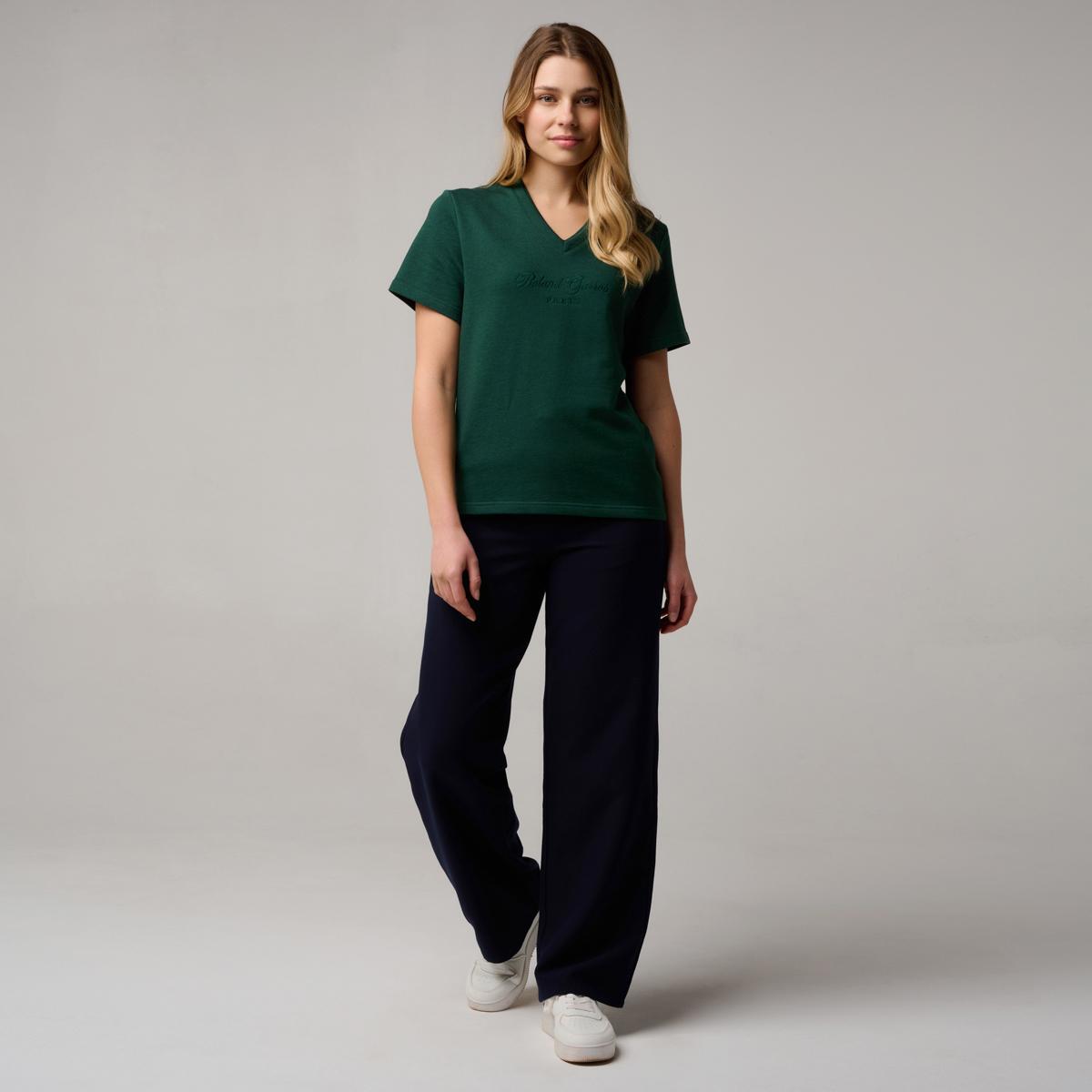 T-shirt Heritage col v femme Roland-Garros - Vert 3/5