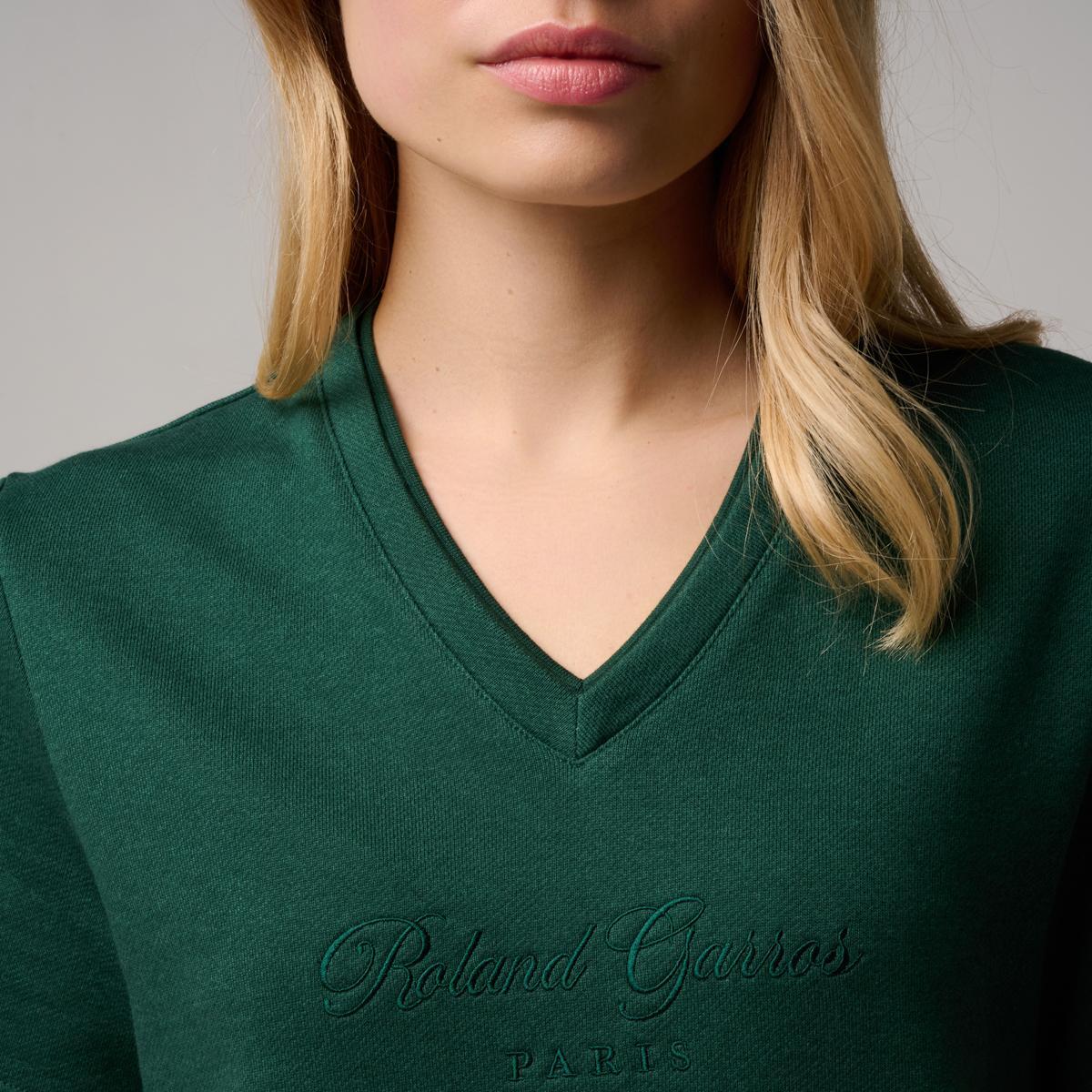 T-shirt Heritage col v femme Roland-Garros - Vert 2/5
