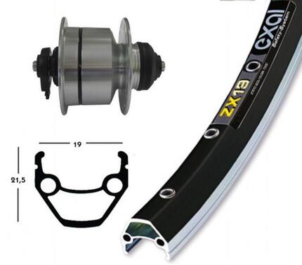 Bike-Parts Vorderrad 28x1.75 Zoll DH-3D72 Centerlock silber Schnellspanner 36...