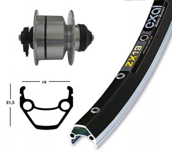 Bike-Parts Vorderrad 28x1.75 Zoll DH-3D72 Centerlock silber Schnellspanner 36...