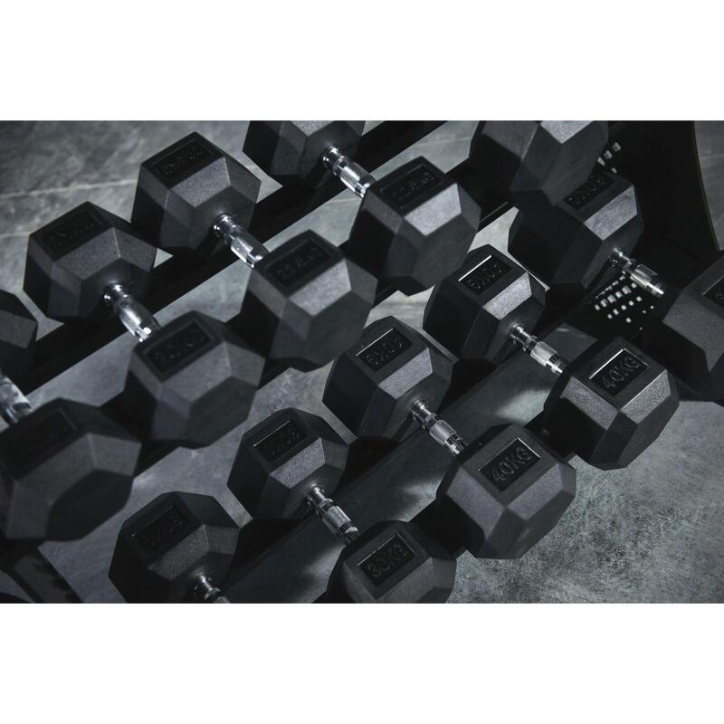 Haltere antrenament de forță Hantla Hexagonală Black