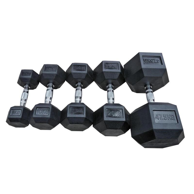 Haltere antrenament de forță Hantla Hexagonală Black