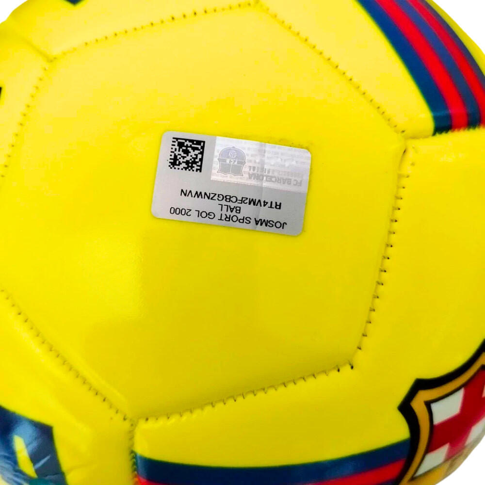 Balón Fútbol FC Barcelona Amarillo Fluor Talla 5- JBB1020 5/6