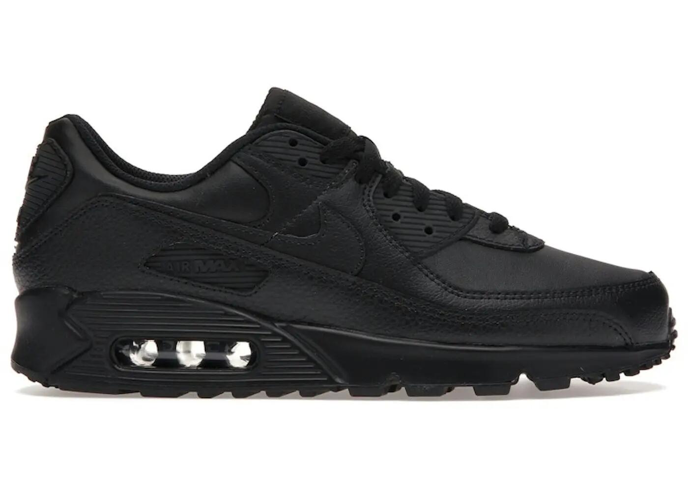 Nike Air Max 90 Leather Triple Black 2/5