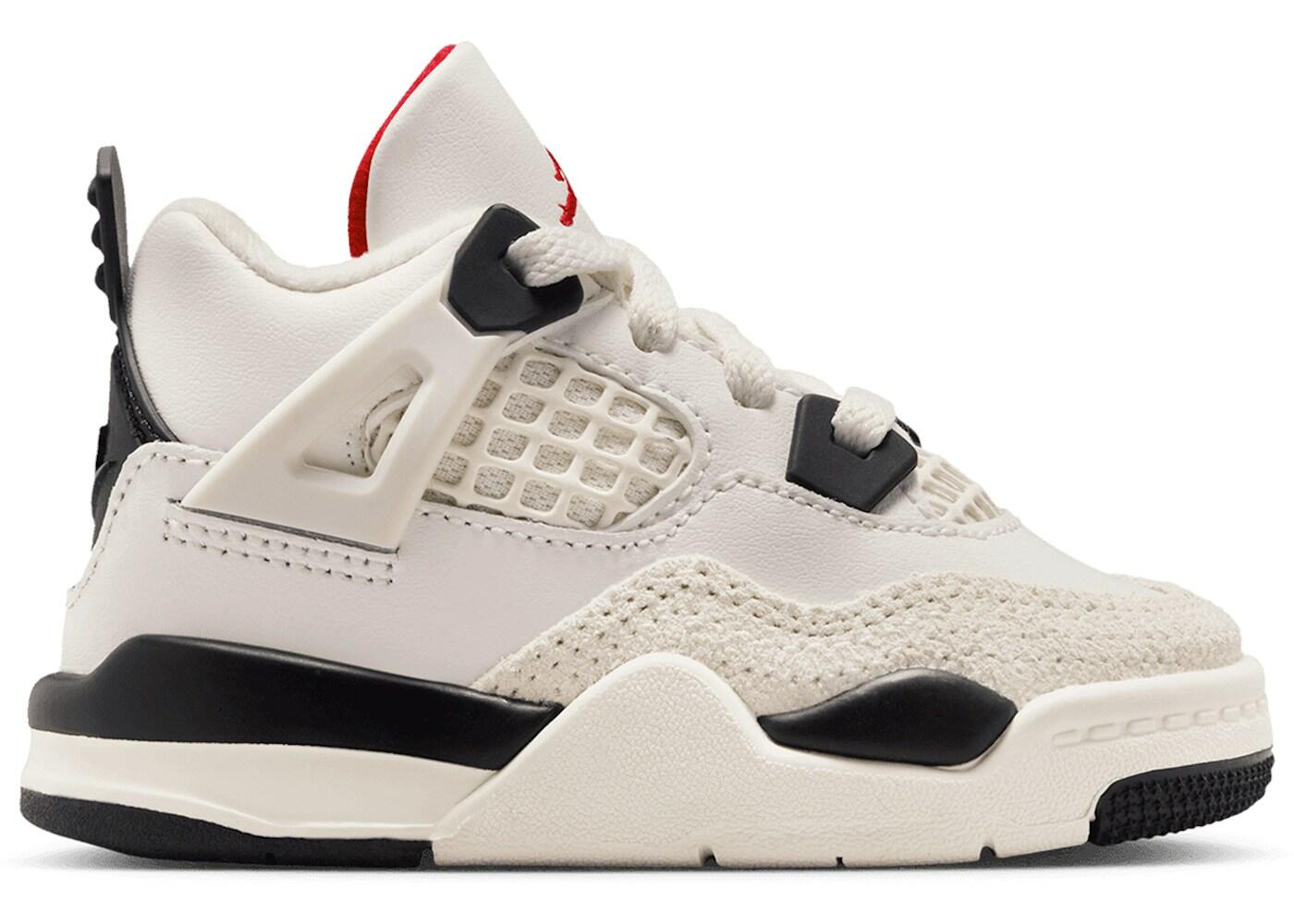 Nike TD Air Jordan 4 Retro OG - Sail, Schwarz, University Red 2/2