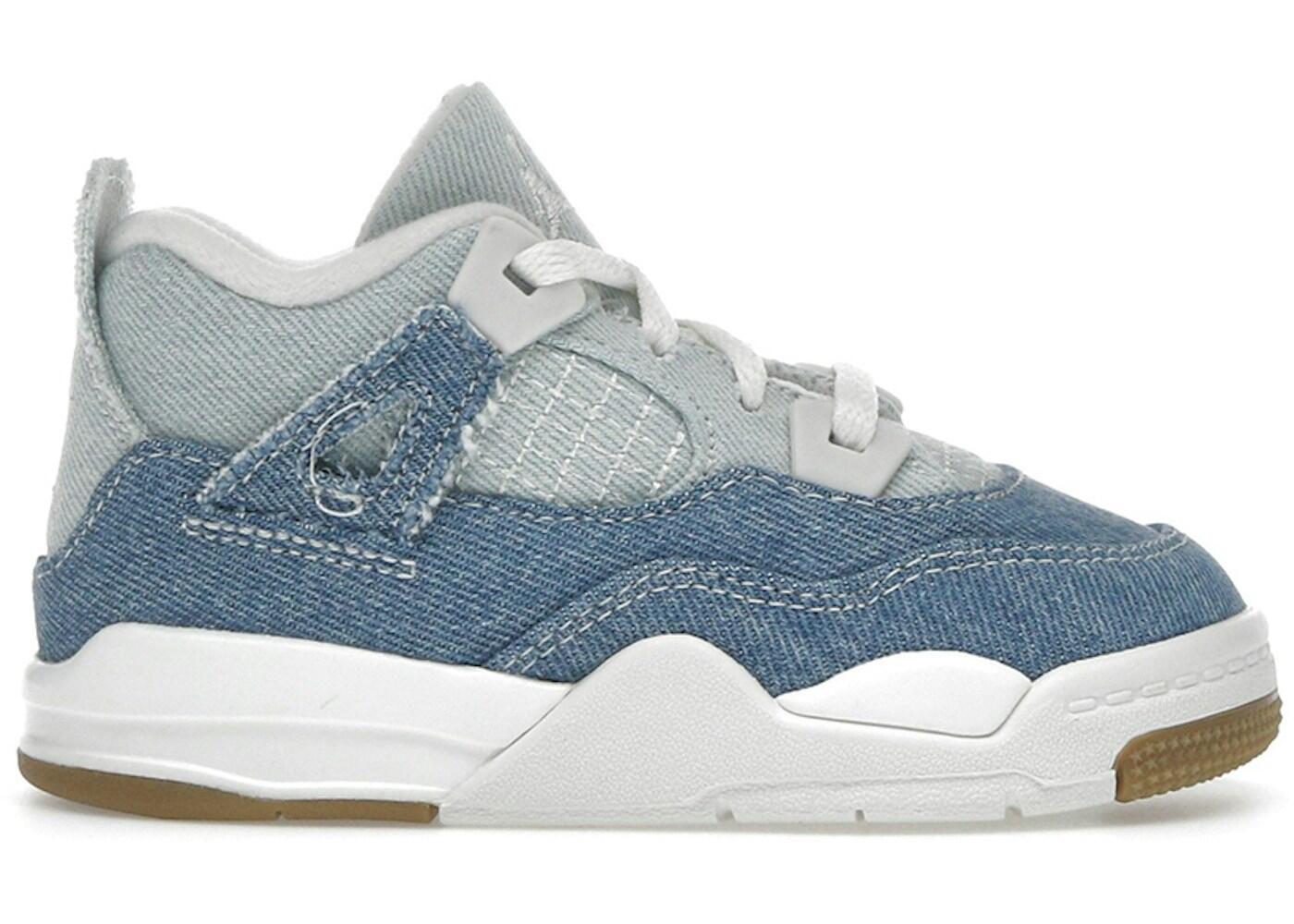 Jordan TD Air Jordan 4 Retro TEX Denim - Sail / Worn Blue / Metallic Gold 2/2