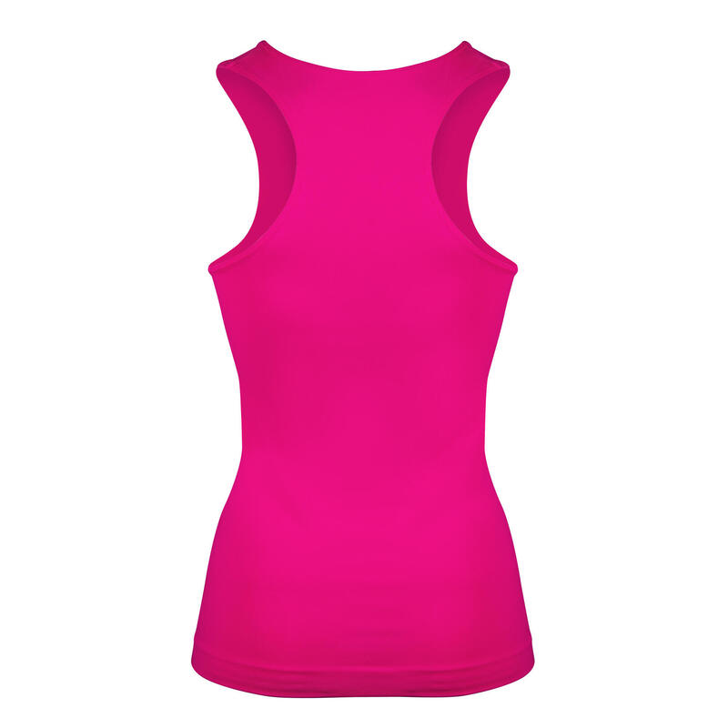 Camiseta técnica sin mangas mujer fitness running cardio yoga Q-Skin fuchsia