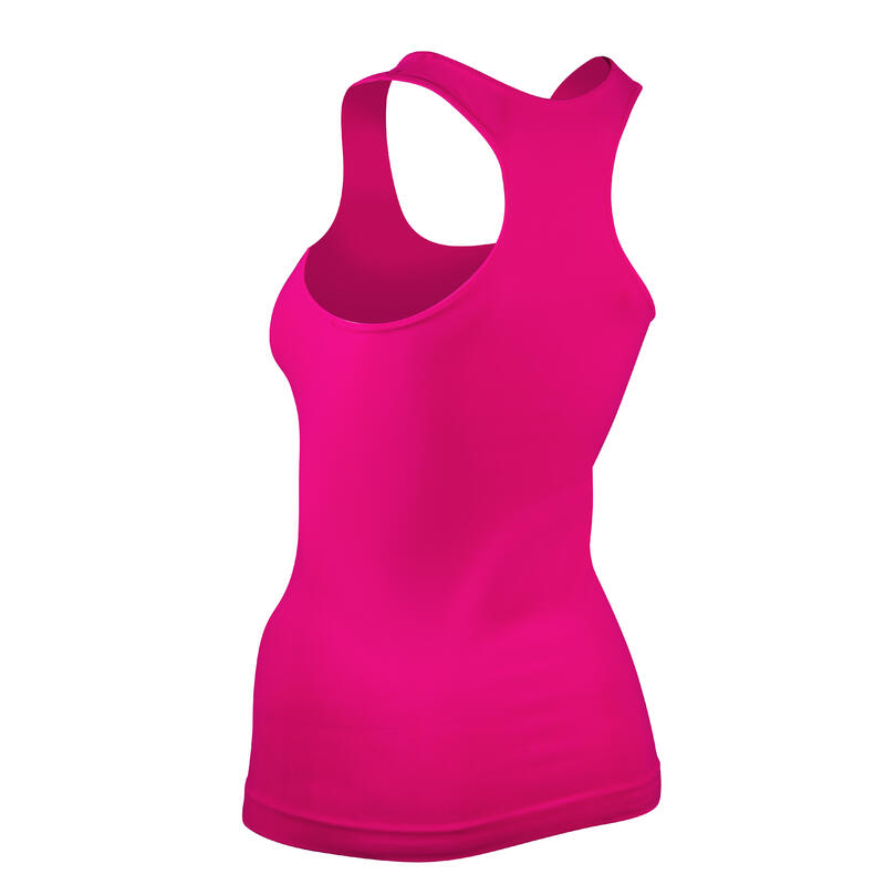 Camiseta técnica sin mangas mujer fitness running cardio yoga Q-Skin fuchsia