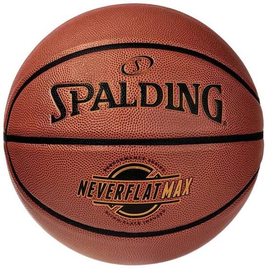 Oranje Spalding Neverflat Max basketbal, maat 7