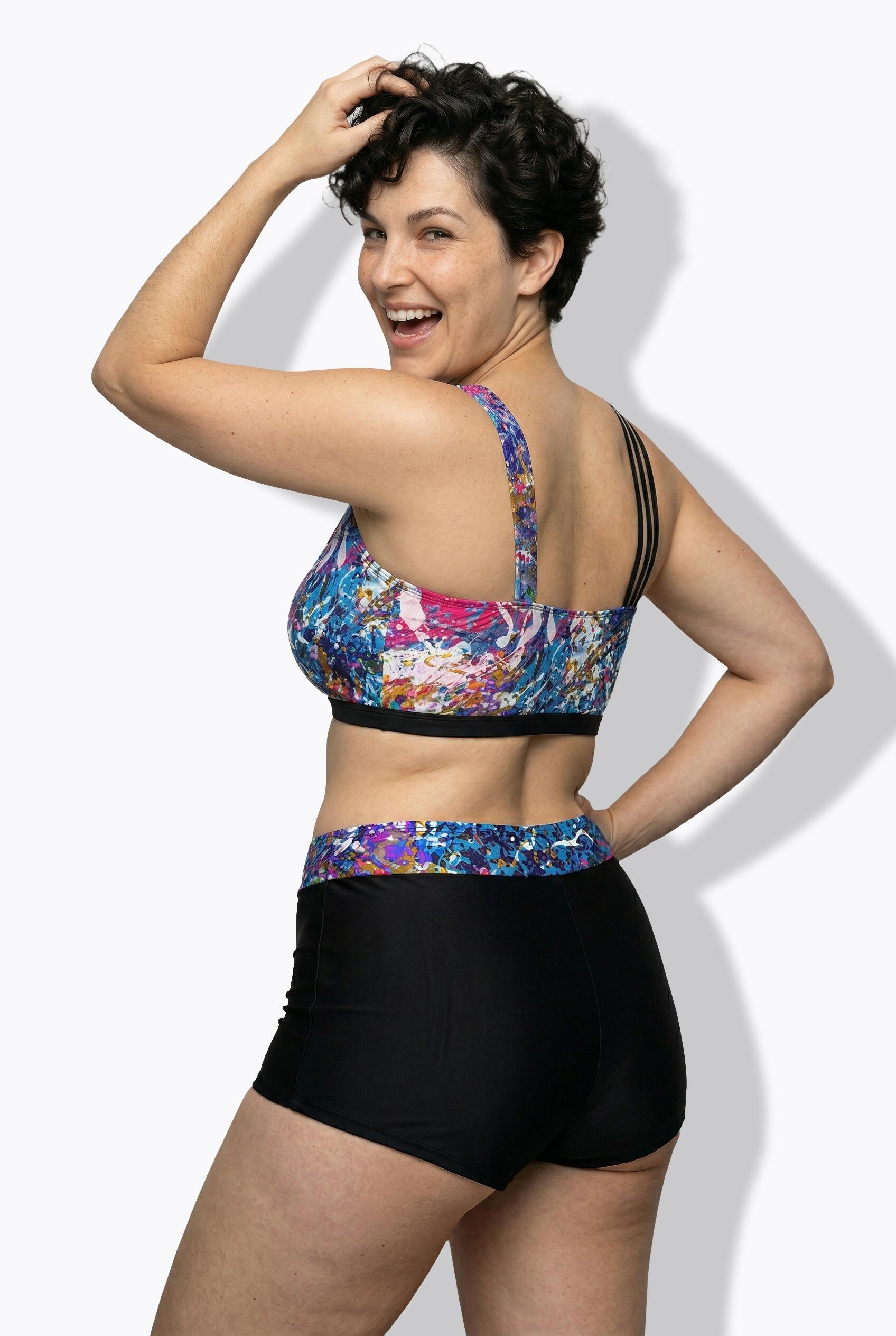 Femme Bikini avec bonnets souples imprimé scintillant bretelle triple à droite 2/7