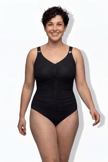 Femme Maillot de bain bonnets souples. Anneaux fantaisie. Matière recyclée
