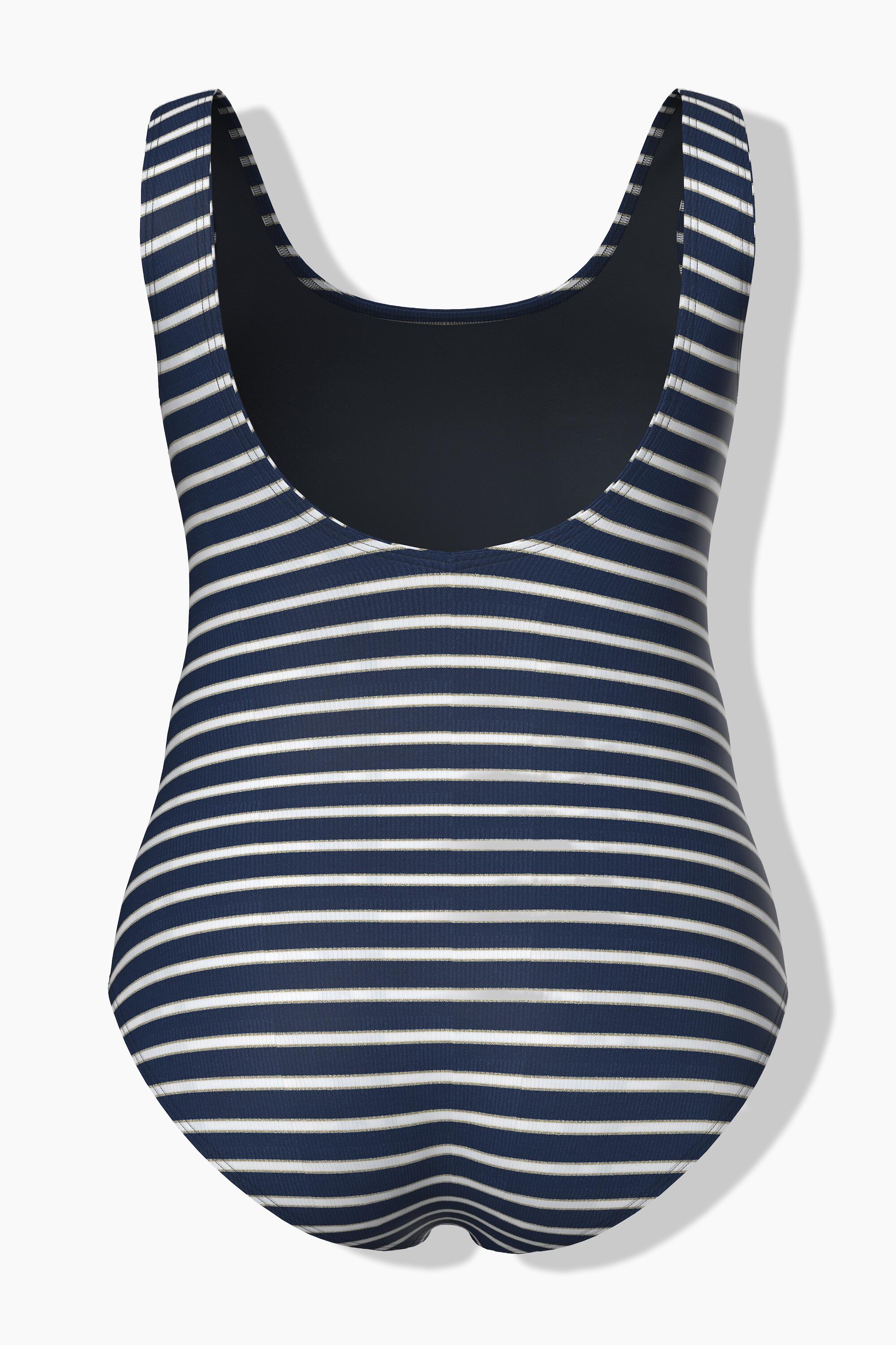 Femme Maillot de bain sans bonnets souples décolleté rond et motif à rayures 7/7