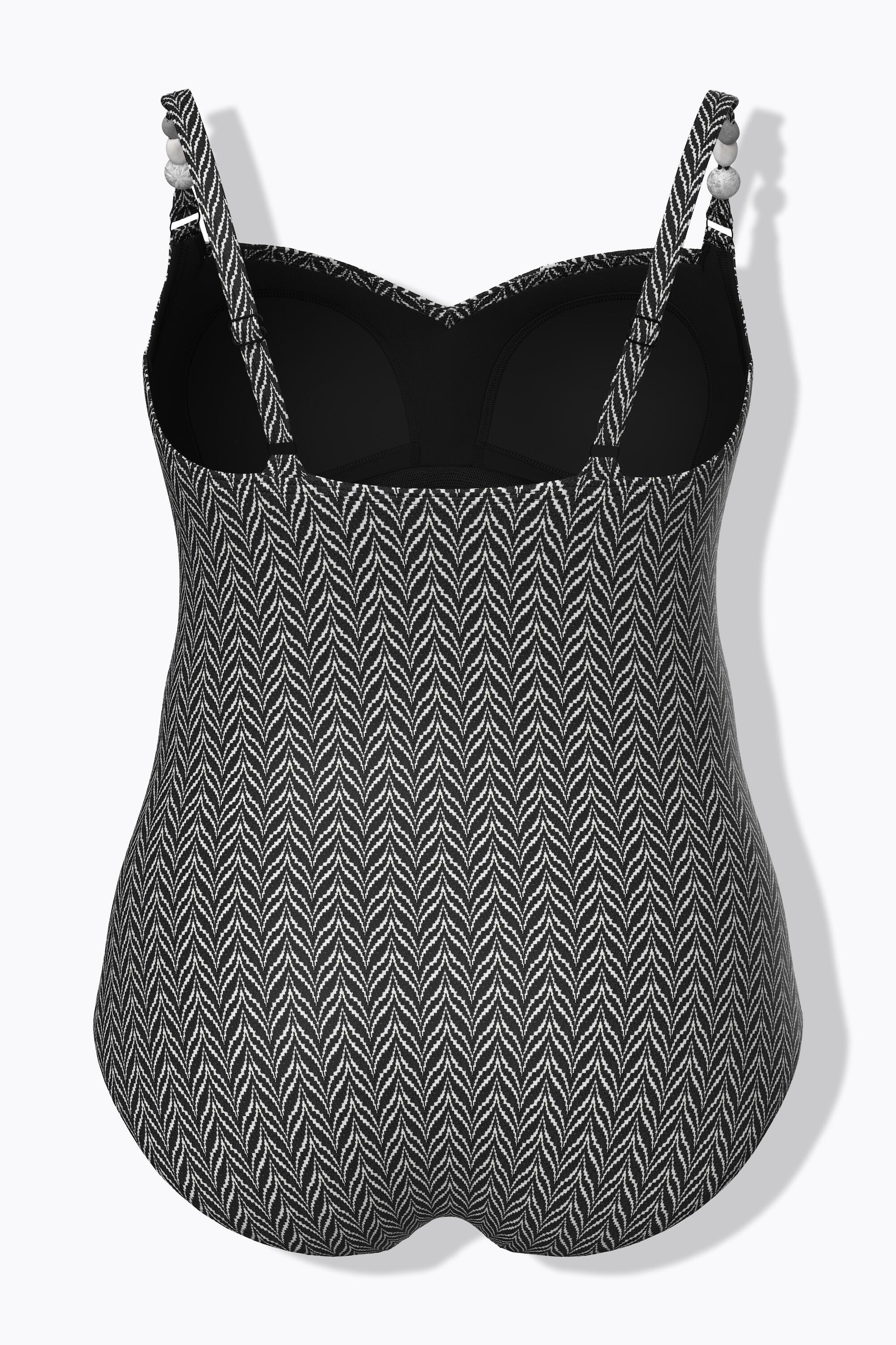 Femme Maillot de bain à bonnets souples drapé et matière texturée motif chevrons 7/7