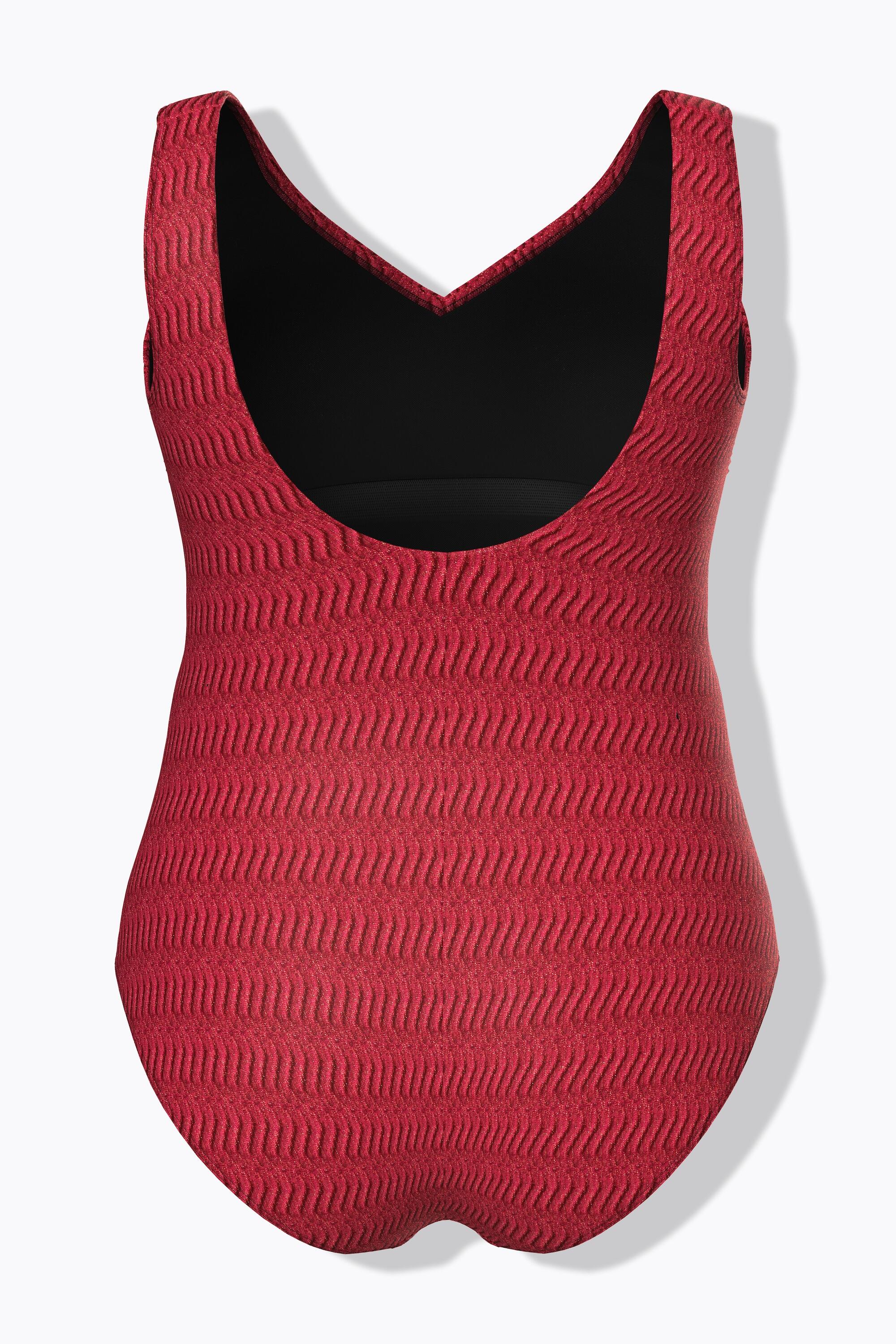 Damen Badeanzug Struktur ohne Softcups V-Ausschnitt 7/7