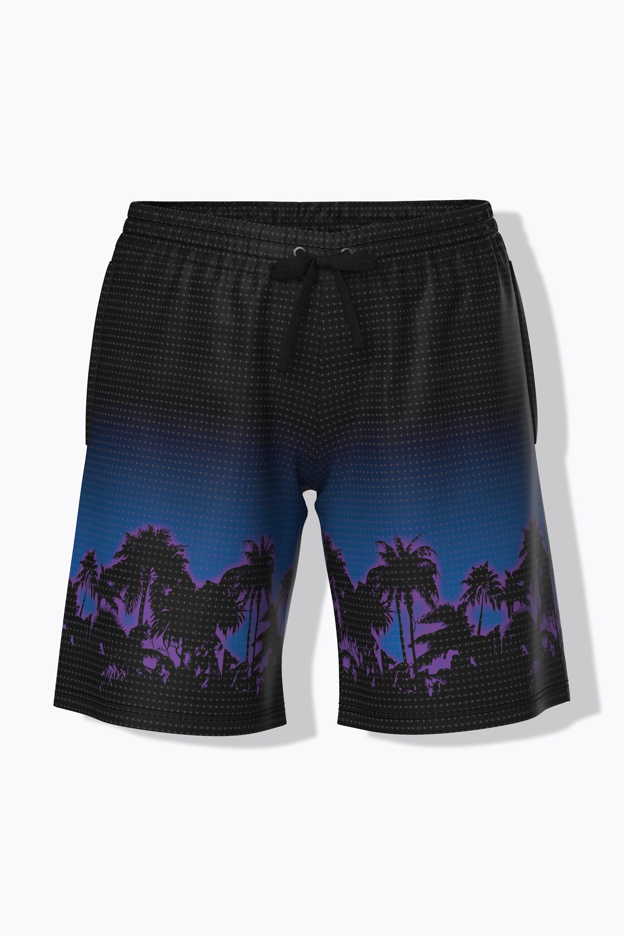 Femme Short technique jambe large et taille élastique bordure motif palmiers 7/7
