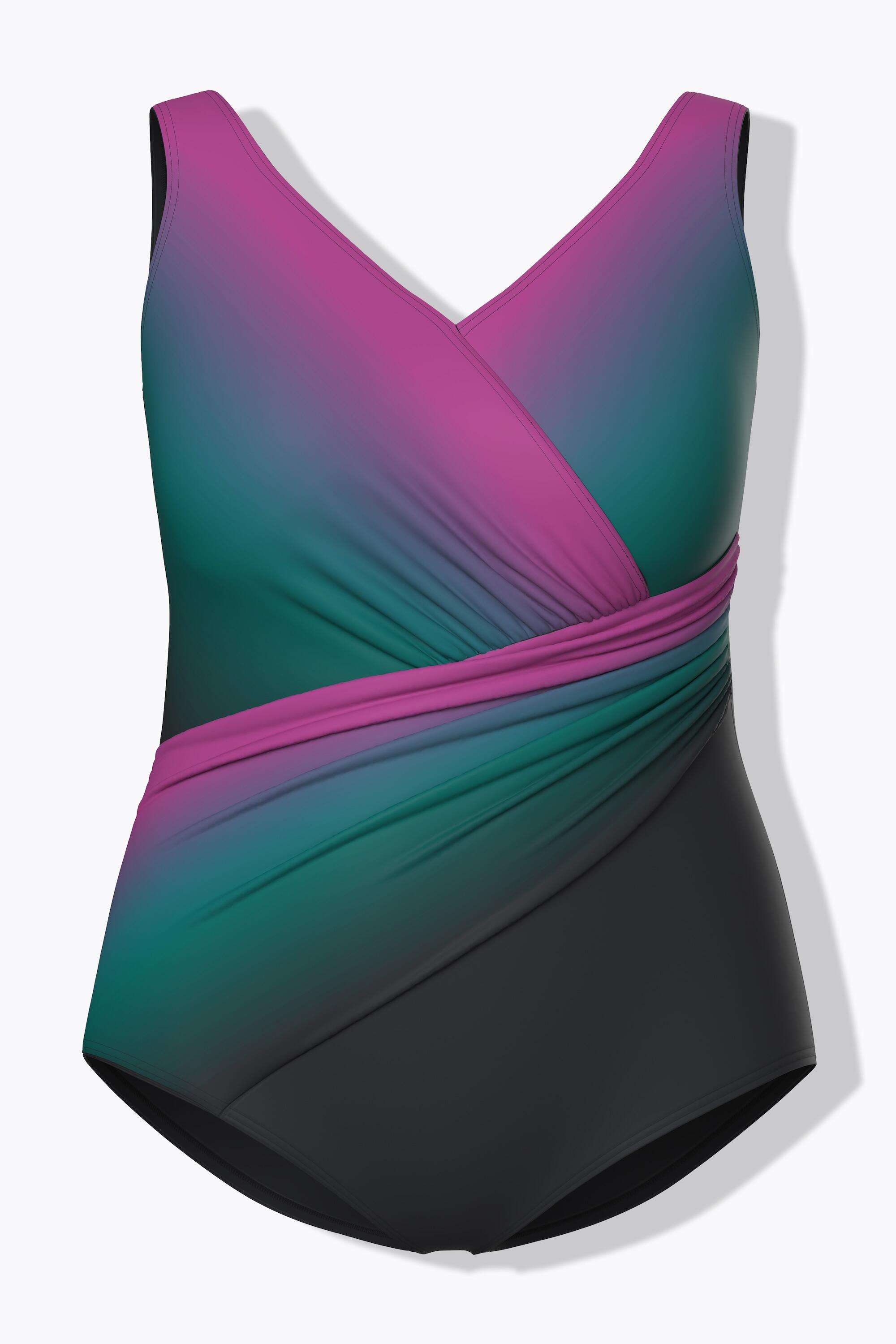Damen Badeanzug Drapierung Farbverlauf Softcups recycelt 6/7