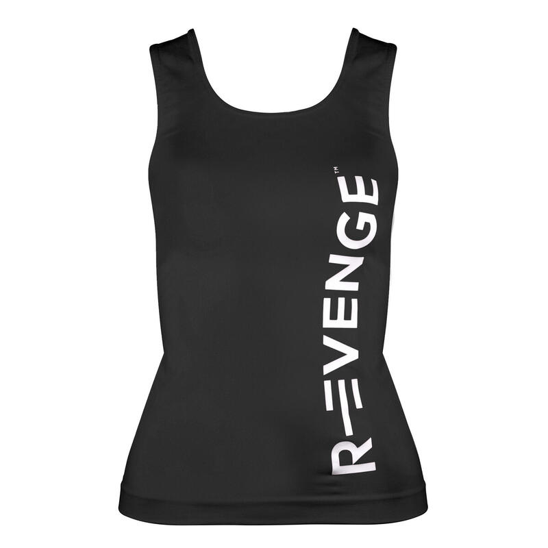 Camiseta técnica sin mangas mujer fitness running cardio yoga Q-Skin negra