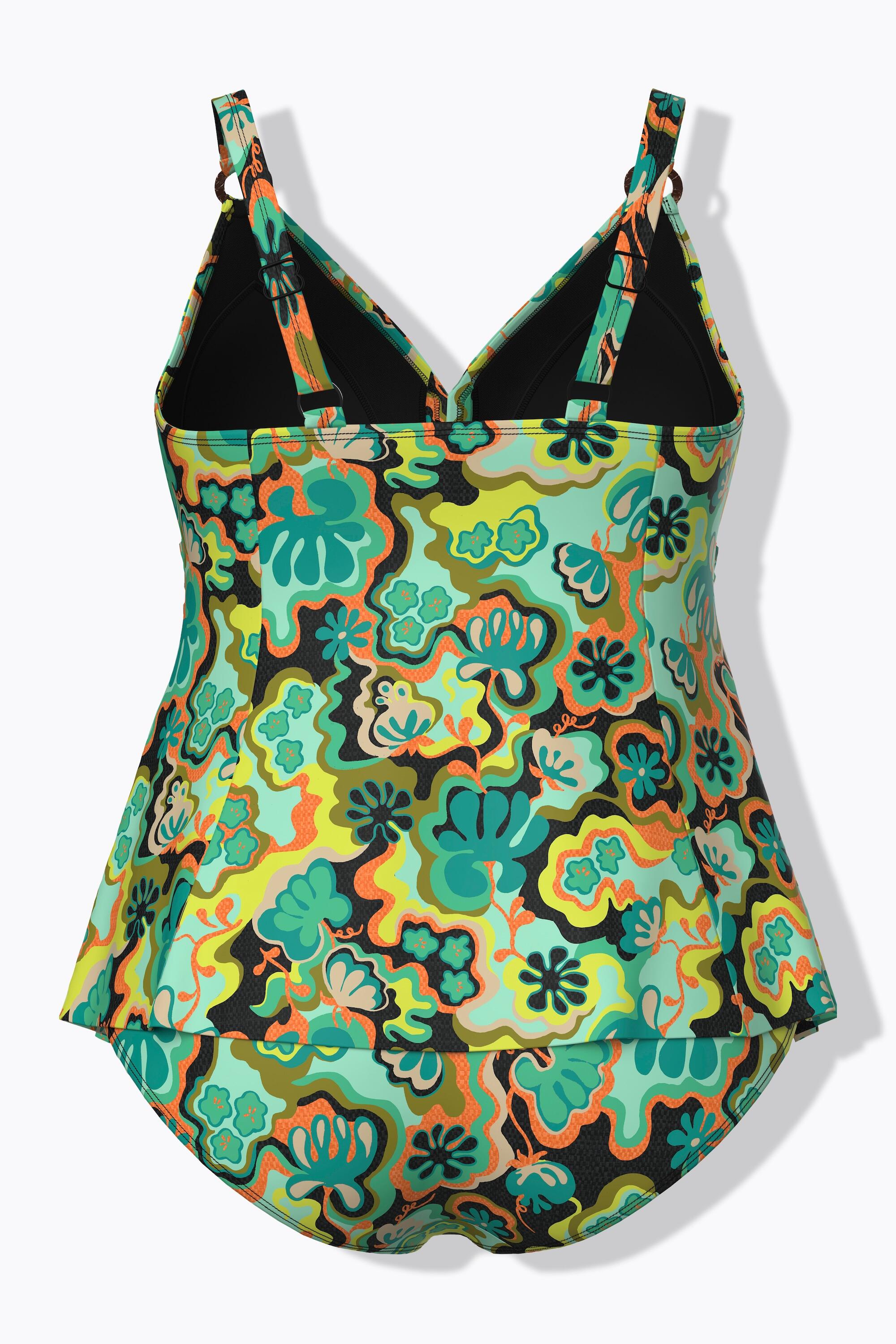 Dames Tankini boho-patroon zachte cups verstelbare bandjes gerecycled 7/7