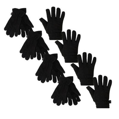 Heatkeeper - thermo kinderhandschoenen - zwart - 4-paar