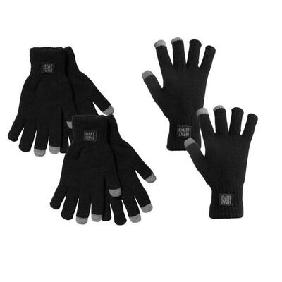 Heatkeeper - thermo handschoenen kids met i-touch - zwart - 4-paar