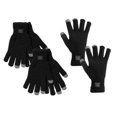 Heatkeeper - thermo handschoenen dames met i-touch - zwart - 4-paar